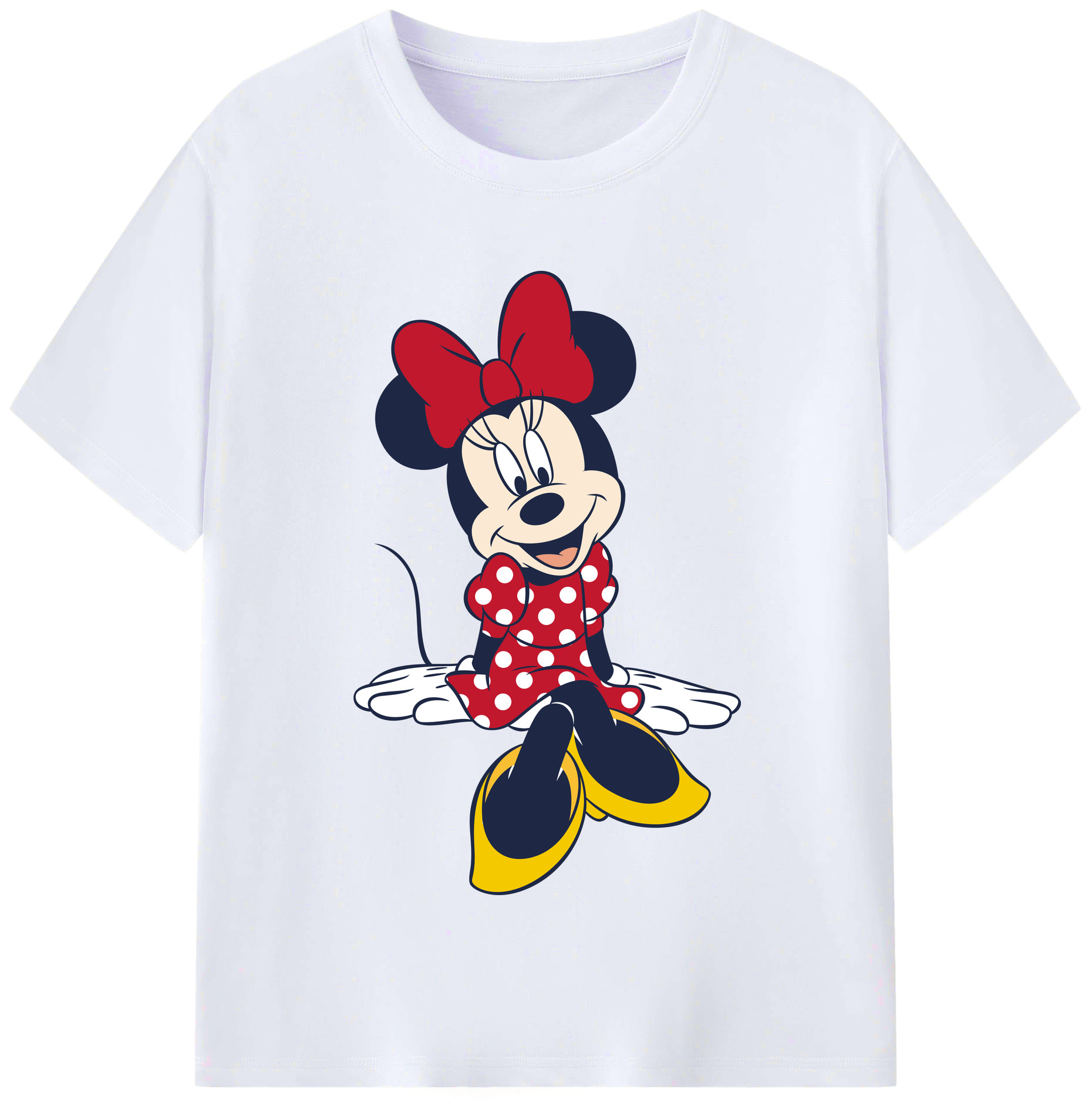（画像用） ミッキーマウス Mickey Mouse レディースカジュアルプリントTシャツ（綿100％）