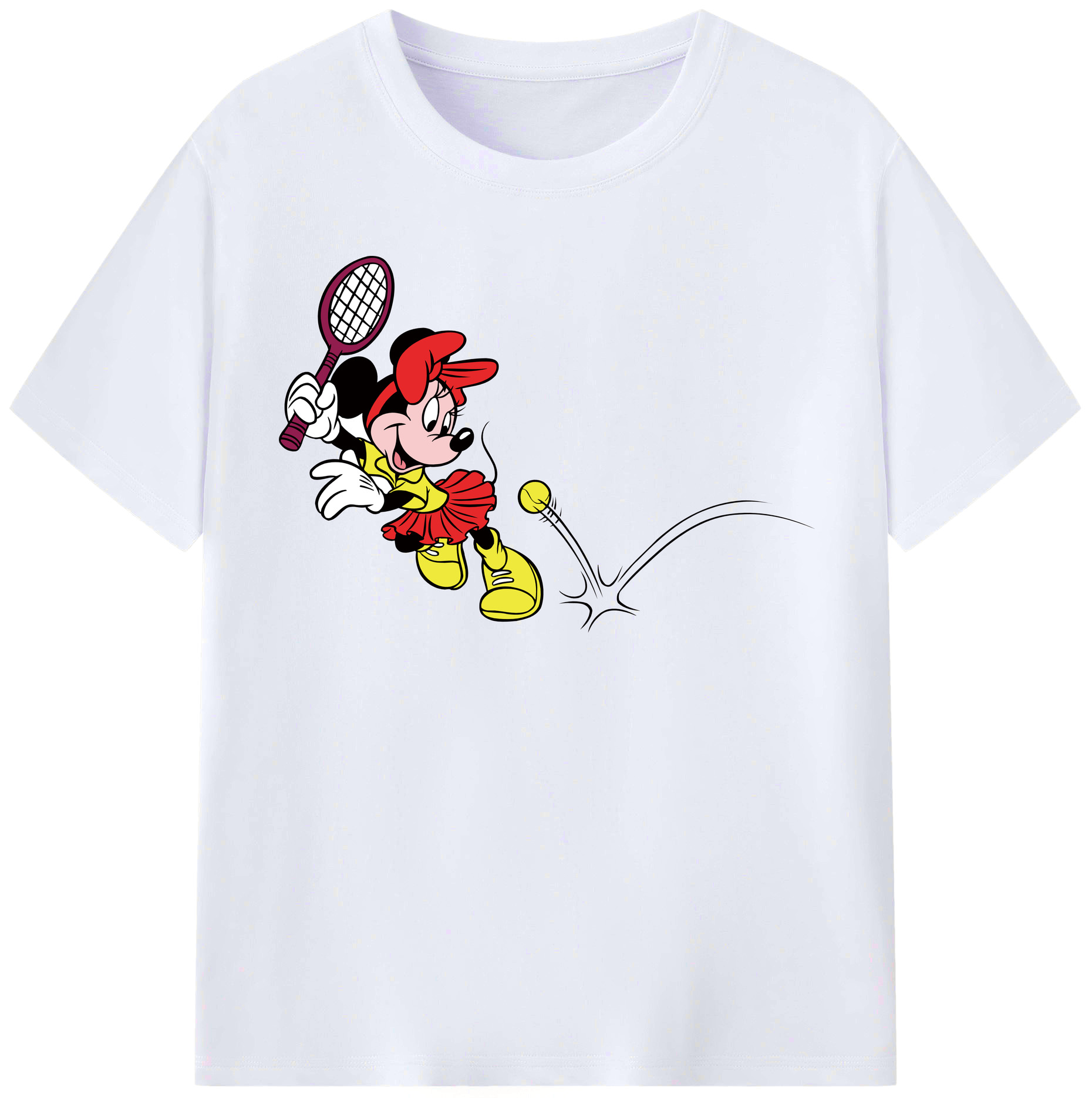 （画像用） ミッキーマウス Mickey Mouse レディースカジュアルプリントTシャツ（綿100％）