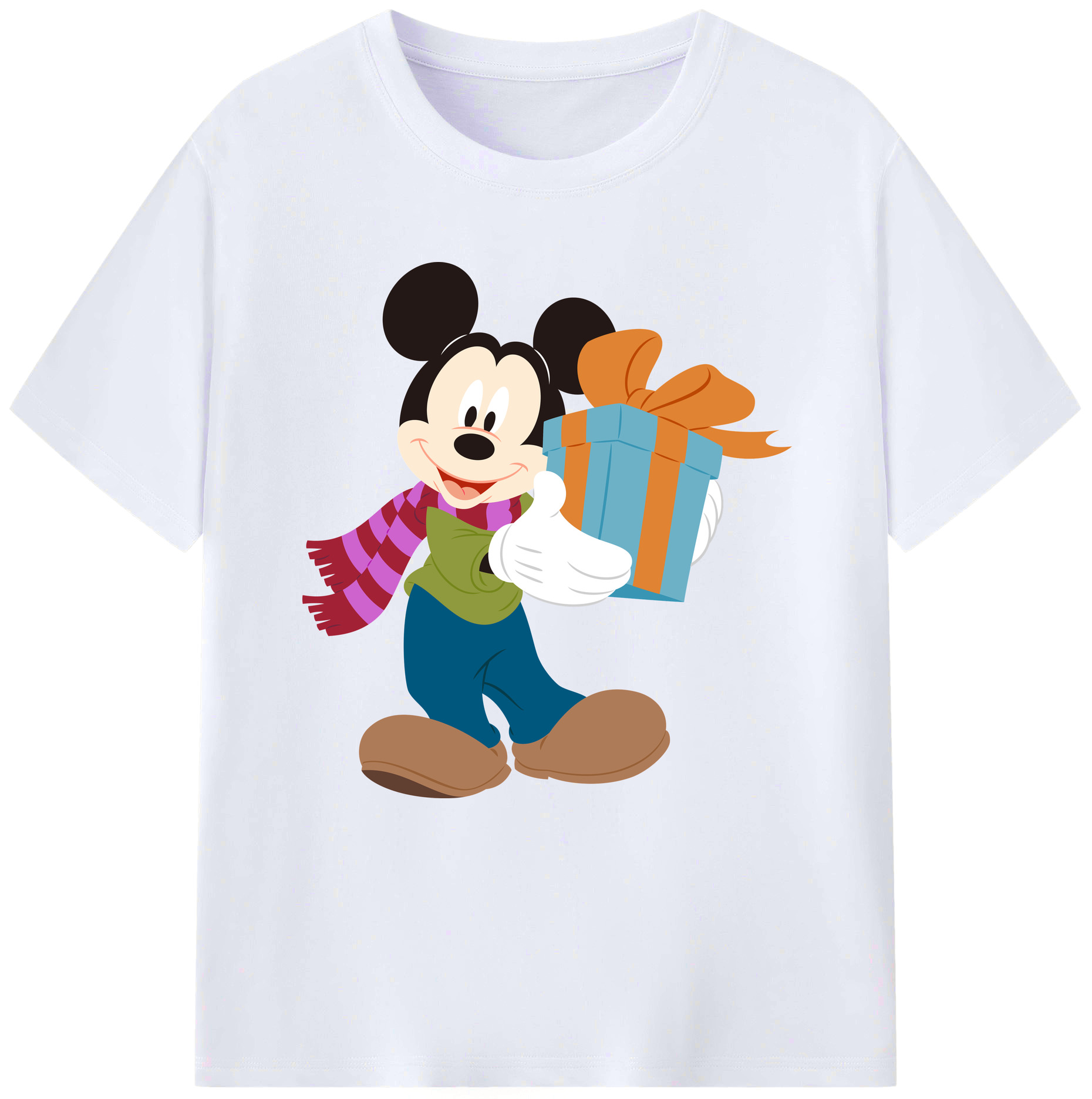 （画像用） ミッキーマウス Mickey Mouse レディースカジュアルプリントTシャツ（綿100％）