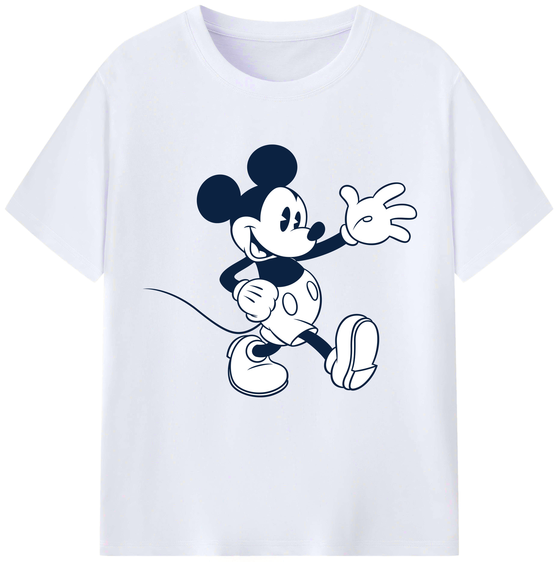 （画像用） ミッキーマウス Mickey Mouse レディースカジュアルプリントTシャツ（綿100％）