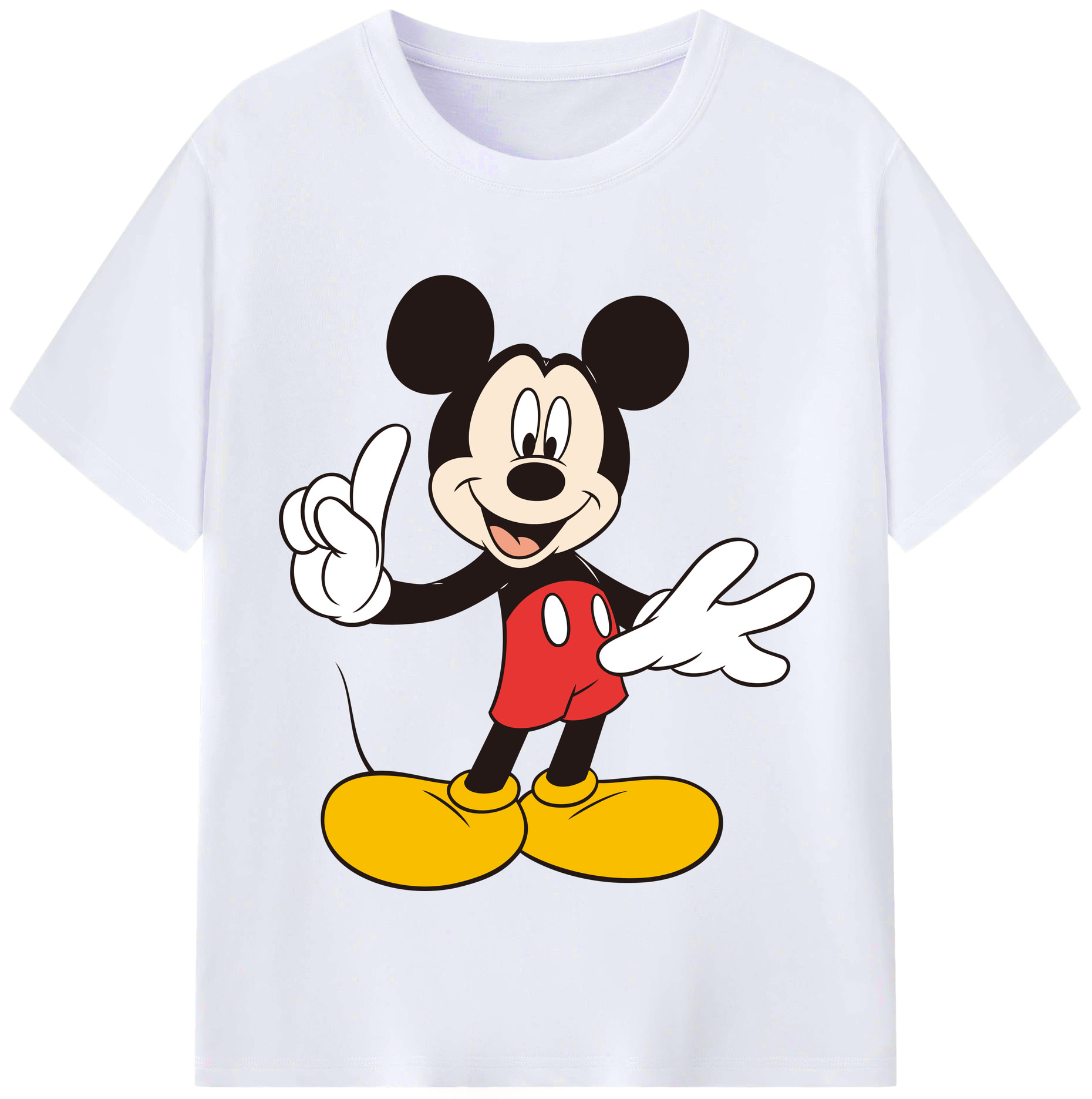 （画像用） ミッキーマウス Mickey Mouse レディースカジュアルプリントTシャツ（綿100％）