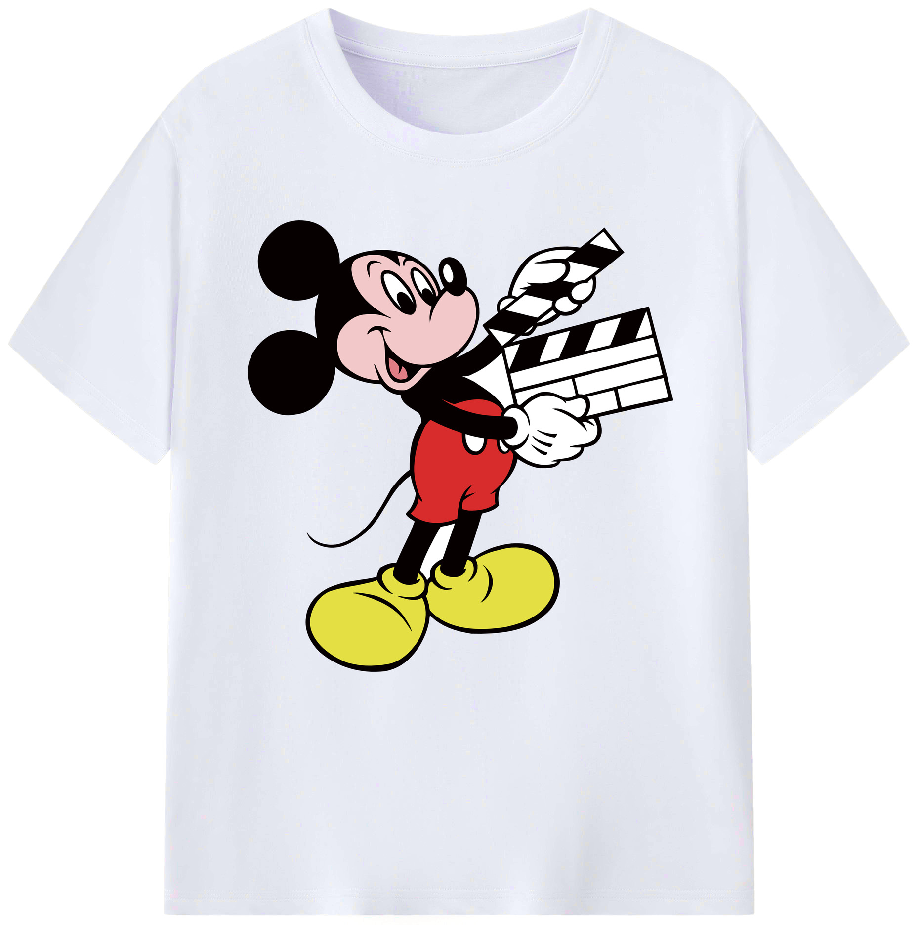（画像用） ミッキーマウス Mickey Mouse レディースカジュアルプリントTシャツ（綿100％）