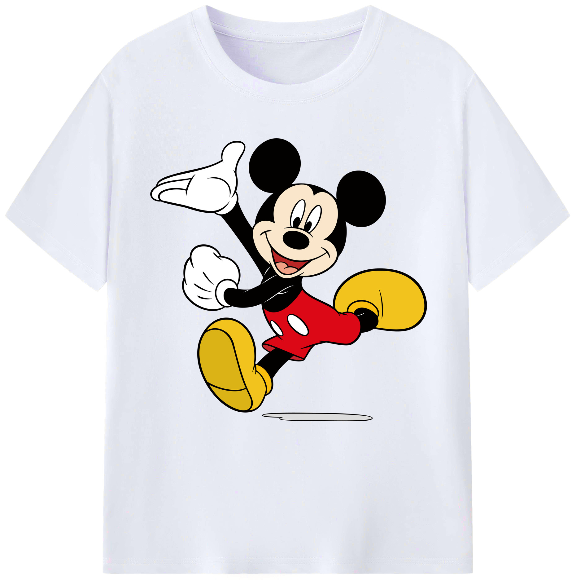 （画像用） ミッキーマウス Mickey Mouse レディースカジュアルプリントTシャツ（綿100％）