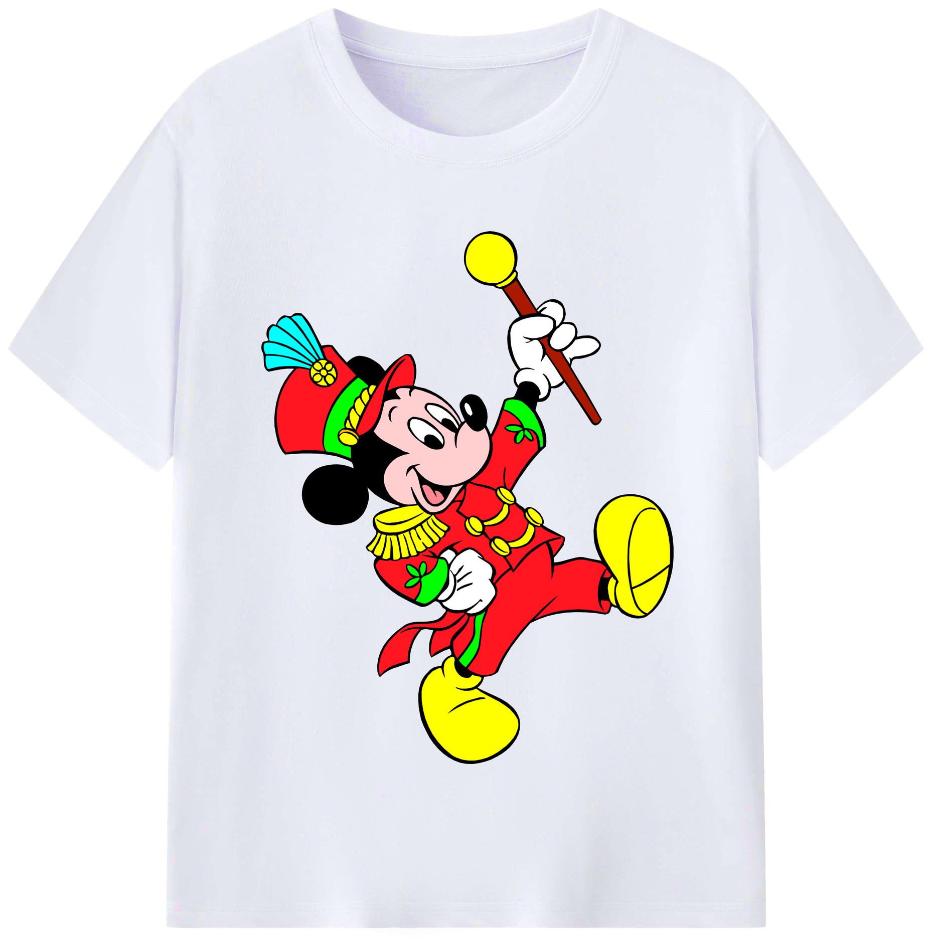 （画像用） ミッキーマウス Mickey Mouse レディースカジュアルプリントTシャツ（綿100％）