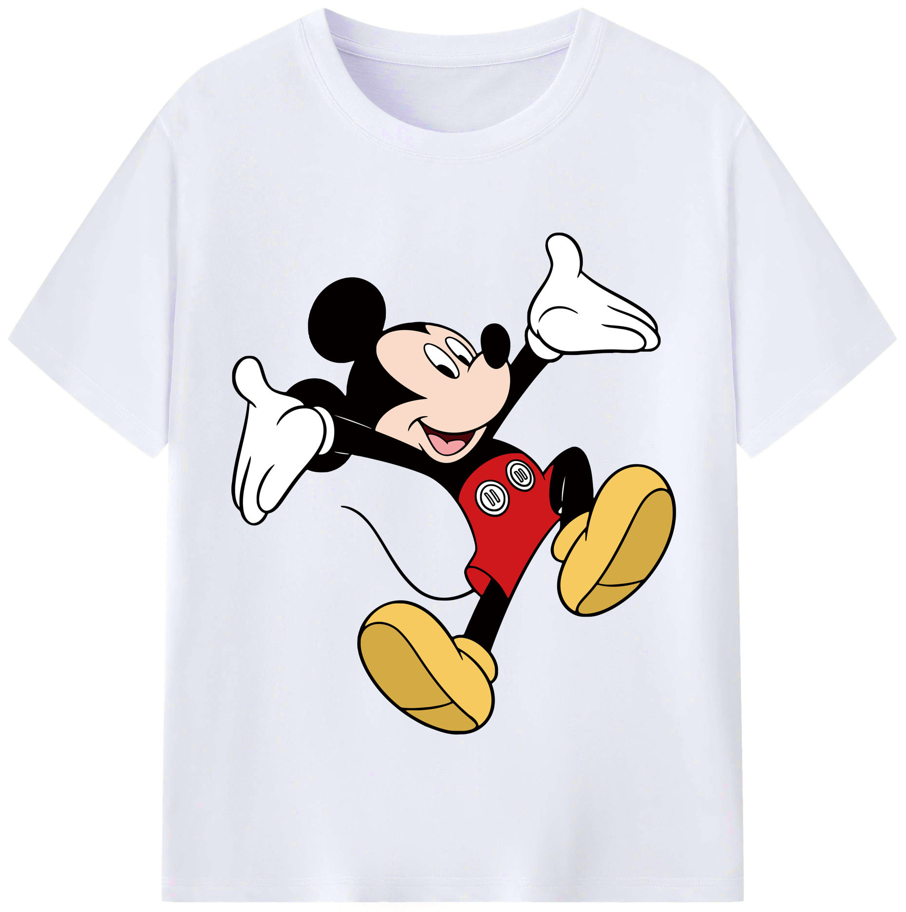 （画像用） ミッキーマウス Mickey Mouse レディースカジュアルプリントTシャツ（綿100％）
