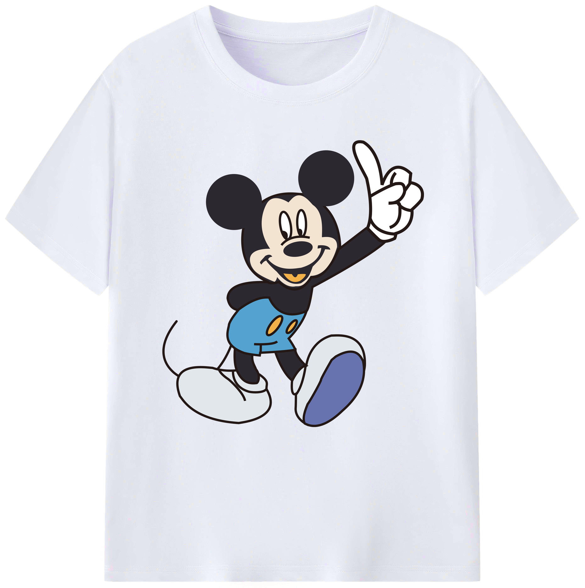 （画像用） ミッキーマウス Mickey Mouse レディースカジュアルプリントTシャツ（綿100％）