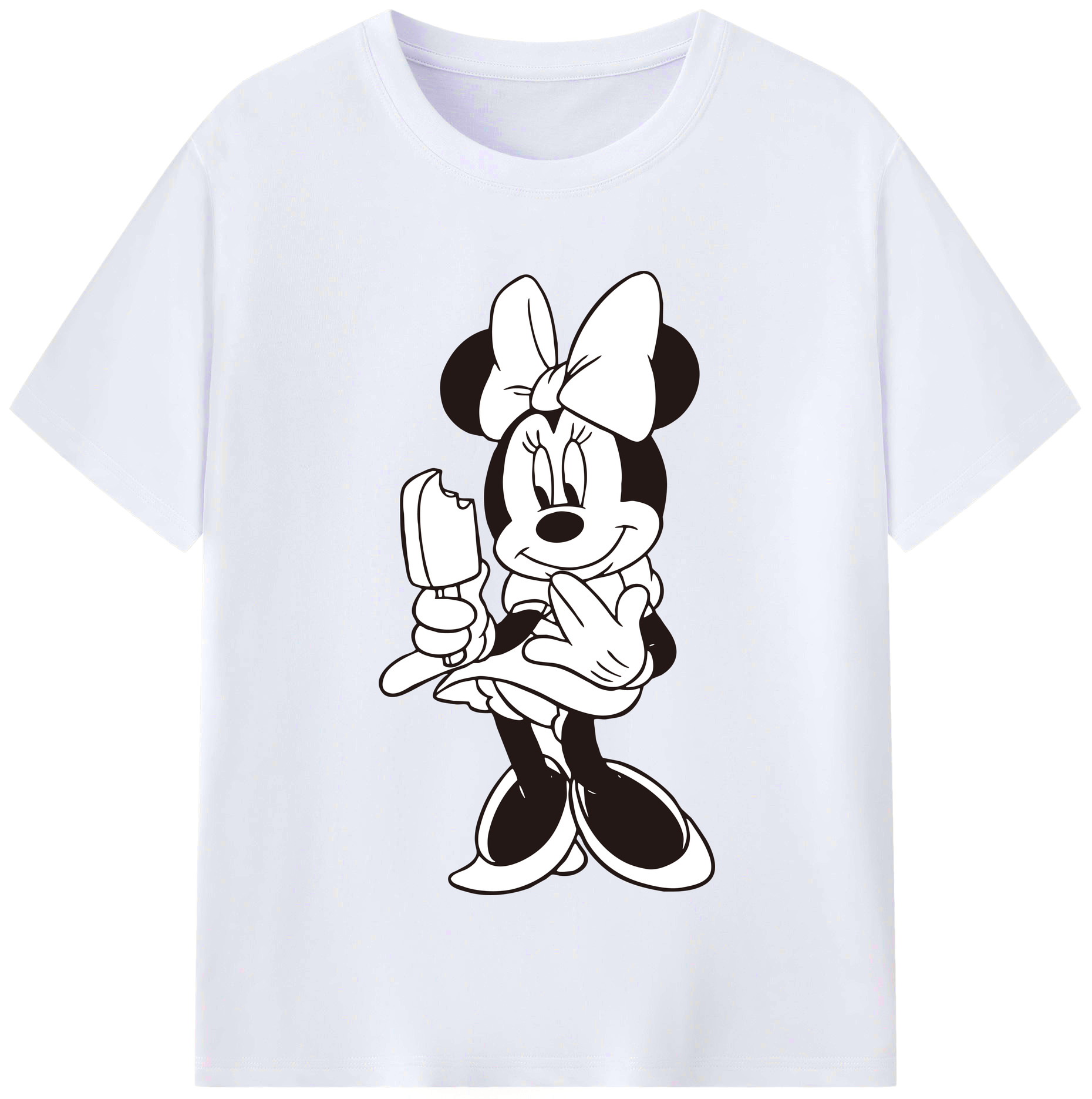 （画像用） ミッキーマウス Mickey Mouse レディースカジュアルプリントTシャツ（綿100％）