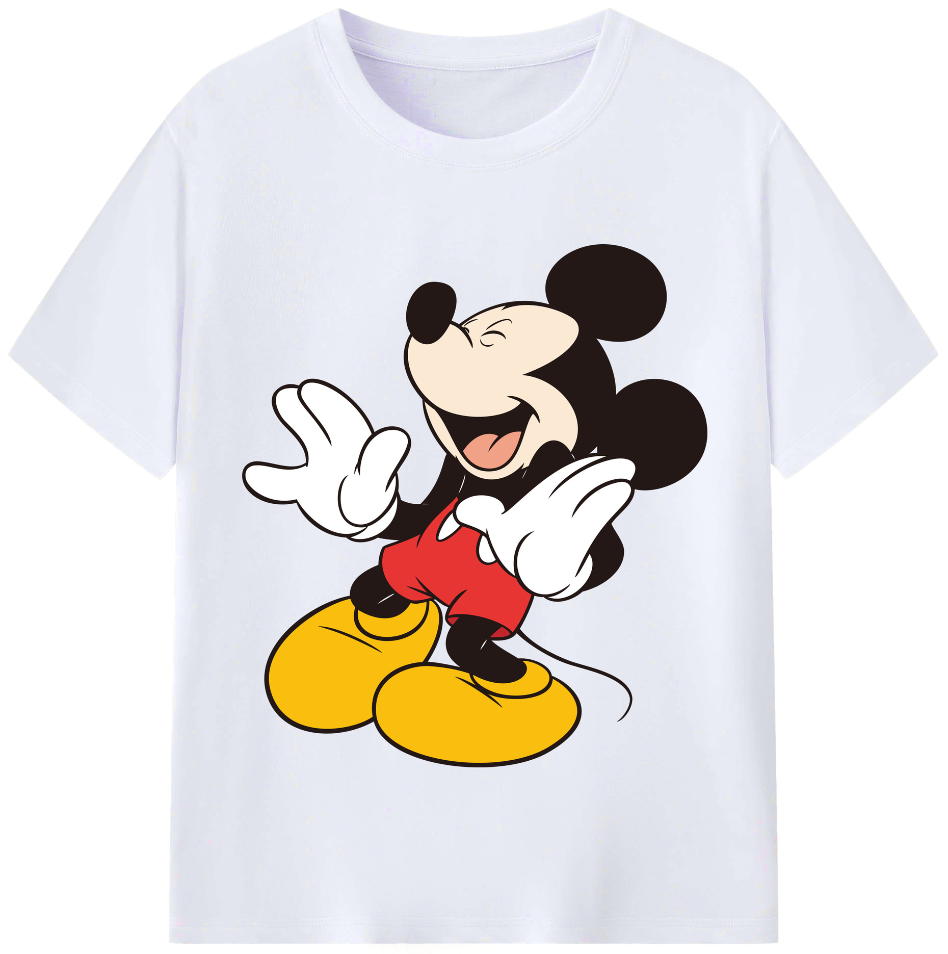 （画像用） ミッキーマウス Mickey Mouse レディースカジュアルプリントTシャツ（綿100％）