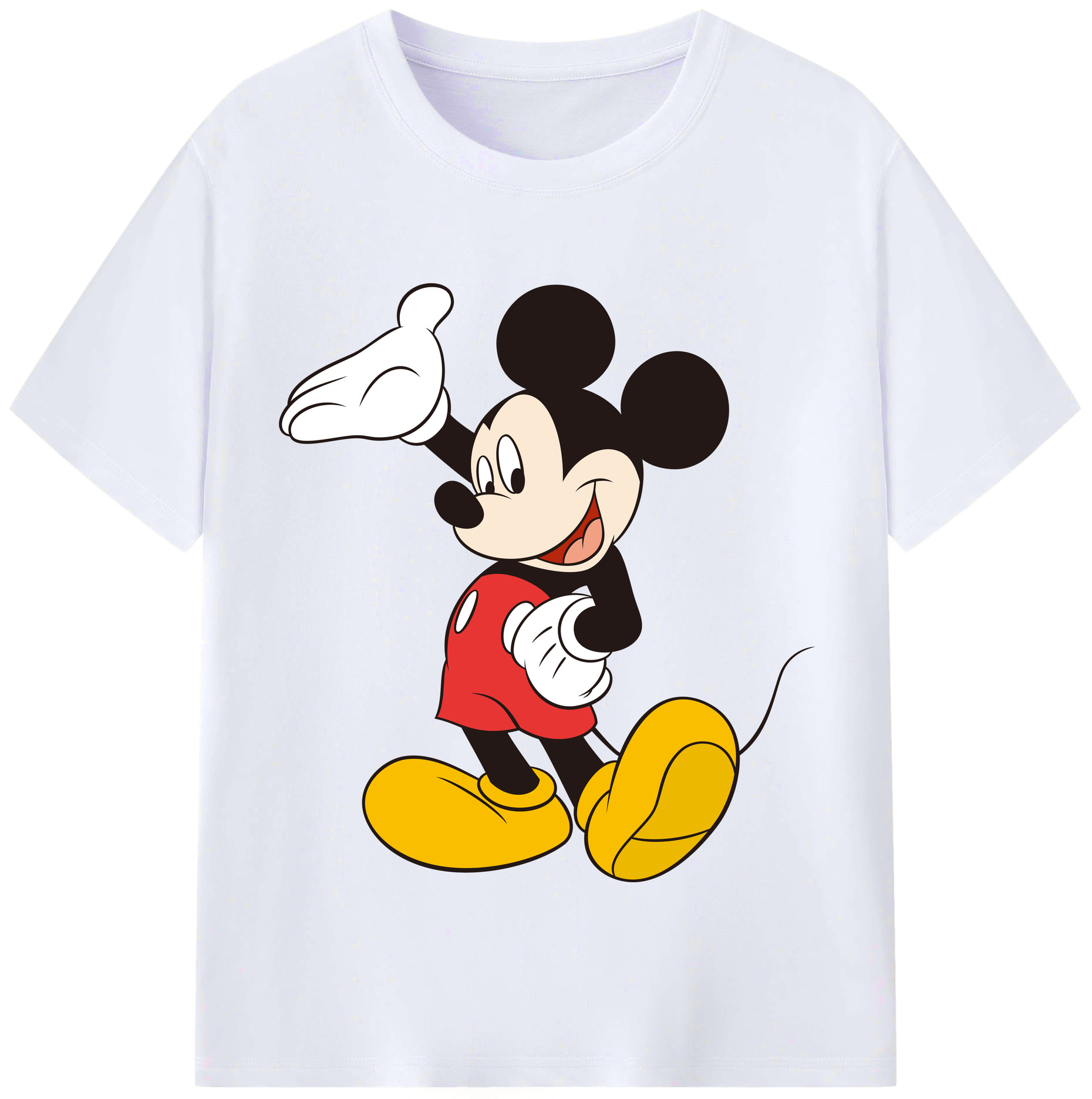 （画像用） ミッキーマウス Mickey Mouse レディースカジュアルプリントTシャツ（綿100％）