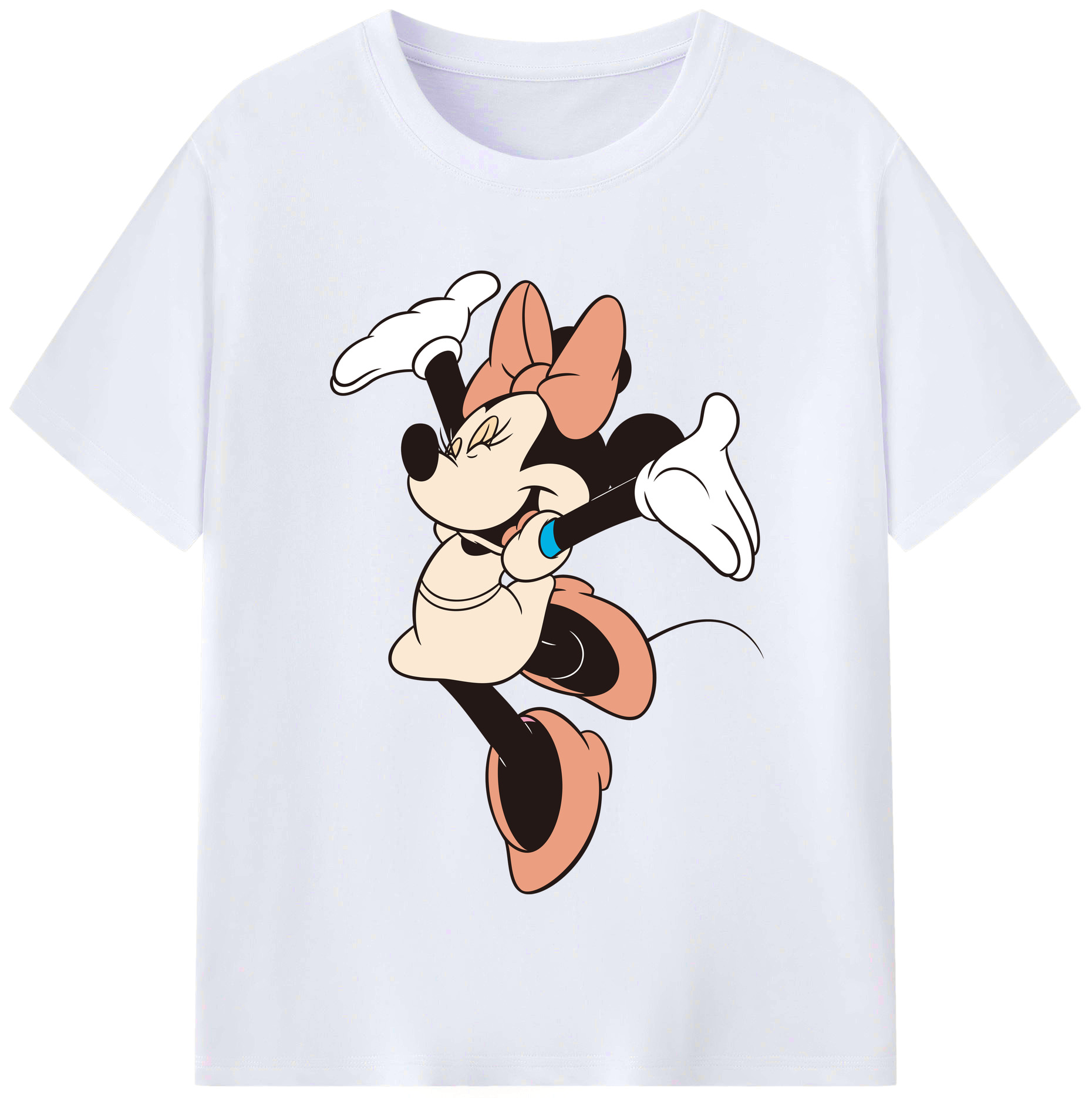 （画像用） ミッキーマウス Mickey Mouse レディースカジュアルプリントTシャツ（綿100％）