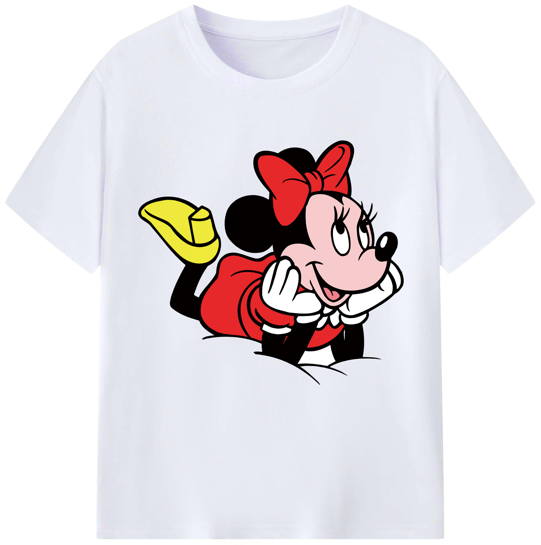 （画像用） ミッキーマウス Mickey Mouse レディースカジュアルプリントTシャツ（綿100％）