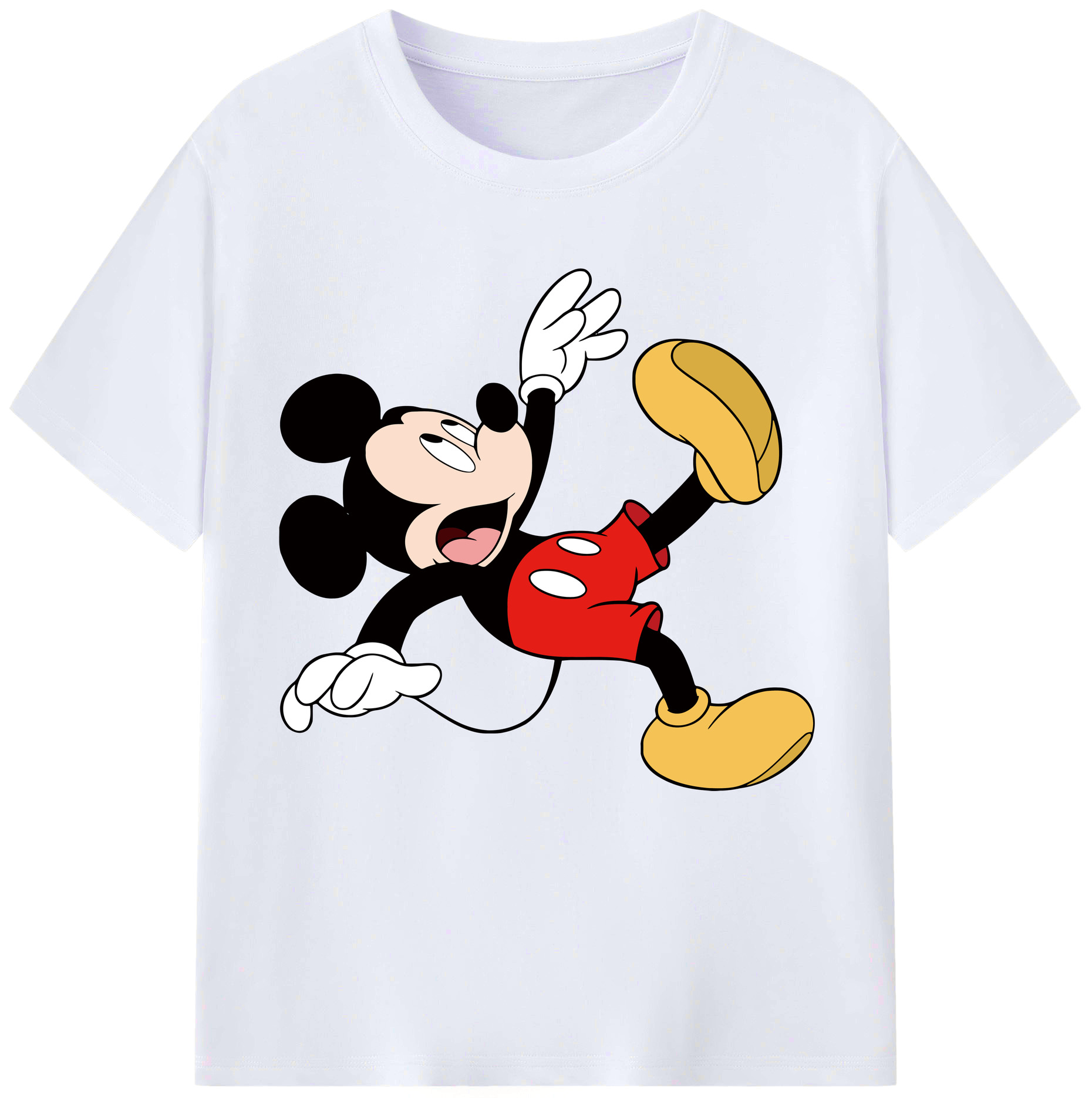 （画像用） ミッキーマウス Mickey Mouse レディースカジュアルプリントTシャツ（綿100％）