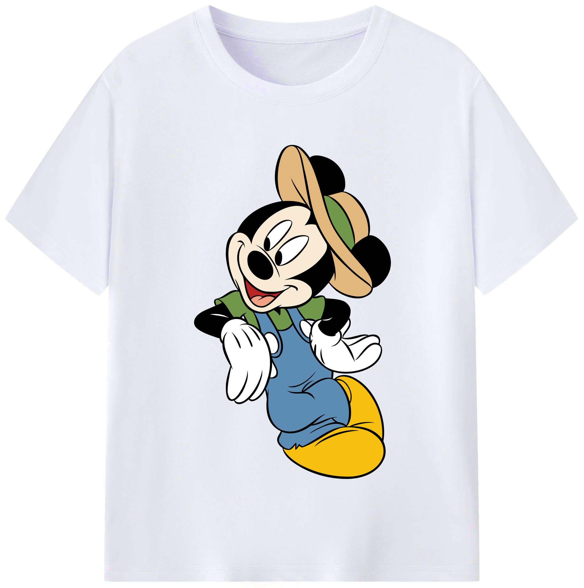 （画像用） ミッキーマウス Mickey Mouse レディースカジュアルプリントTシャツ（綿100％）