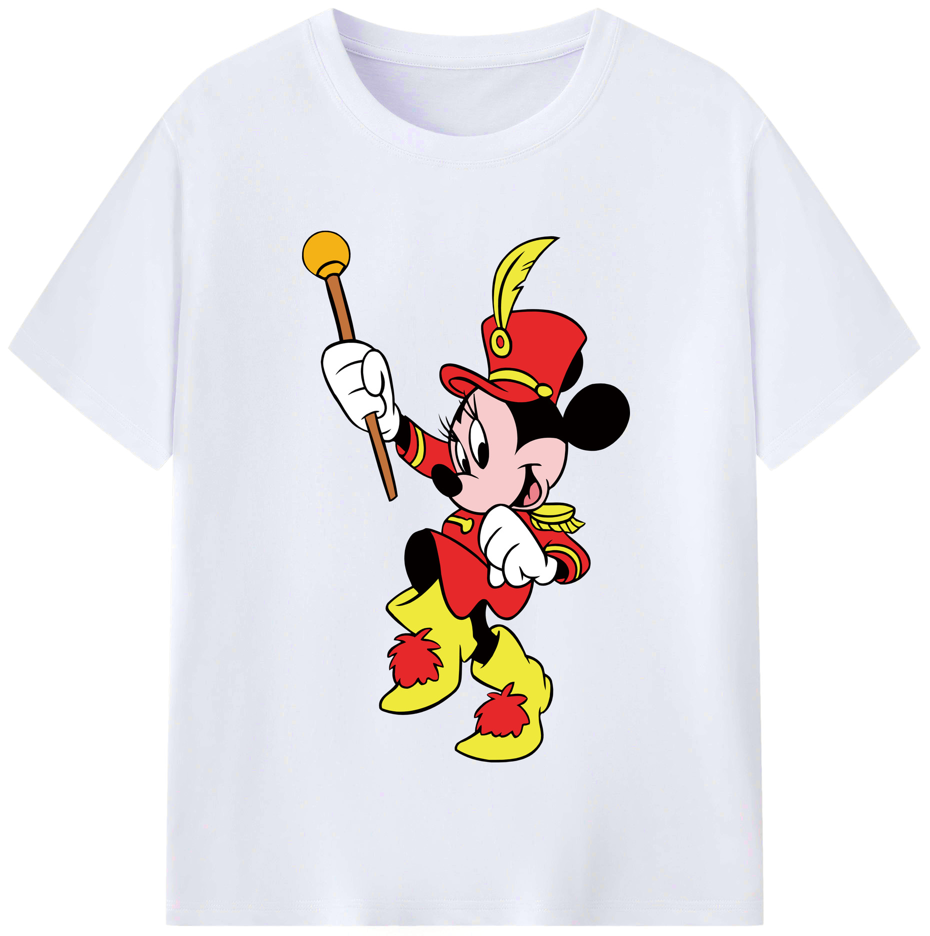 （画像用） ミッキーマウス Mickey Mouse レディースカジュアルプリントTシャツ（綿100％）