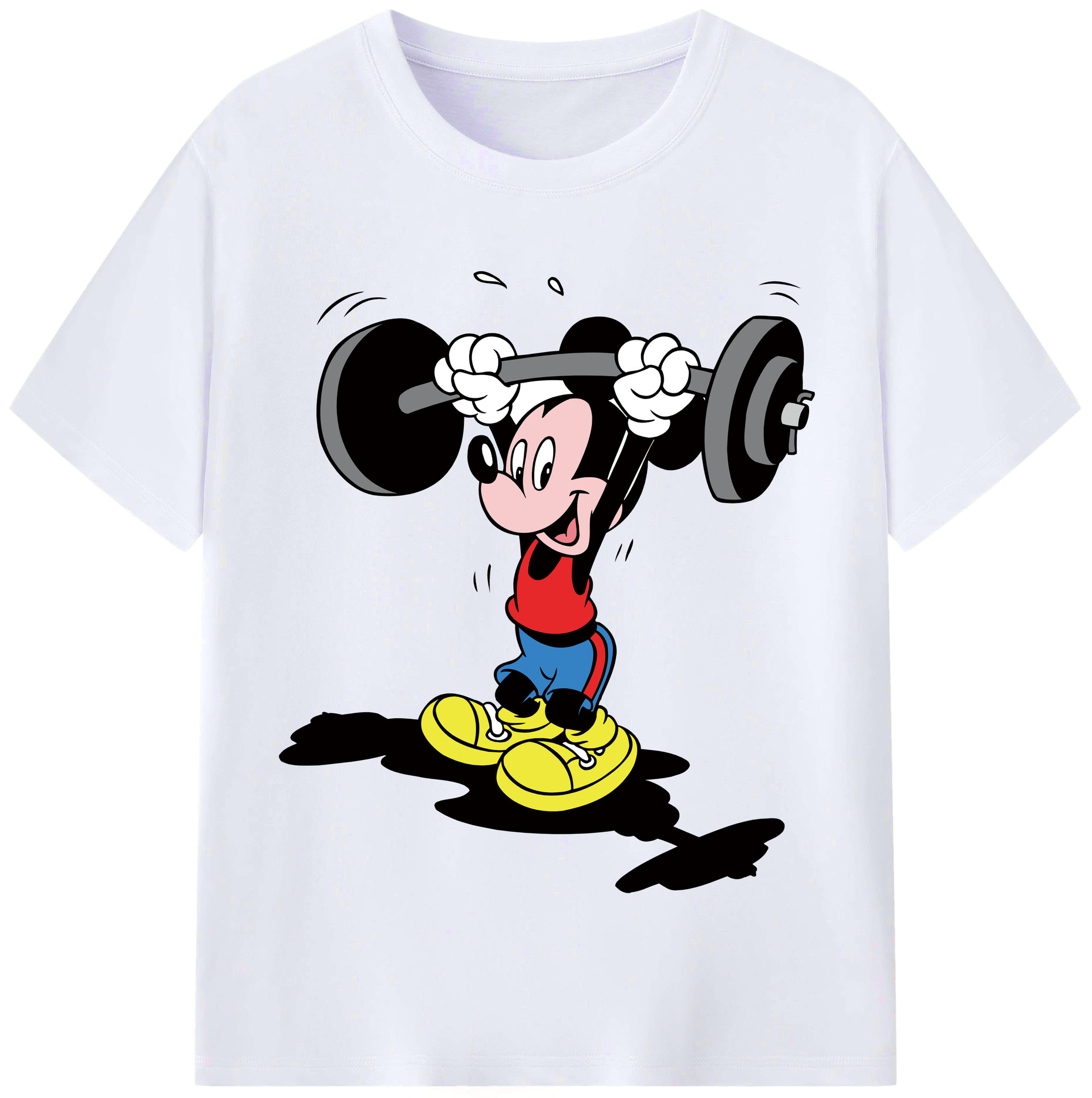 （画像用） ミッキーマウス Mickey Mouse レディースカジュアルプリントTシャツ（綿100％）