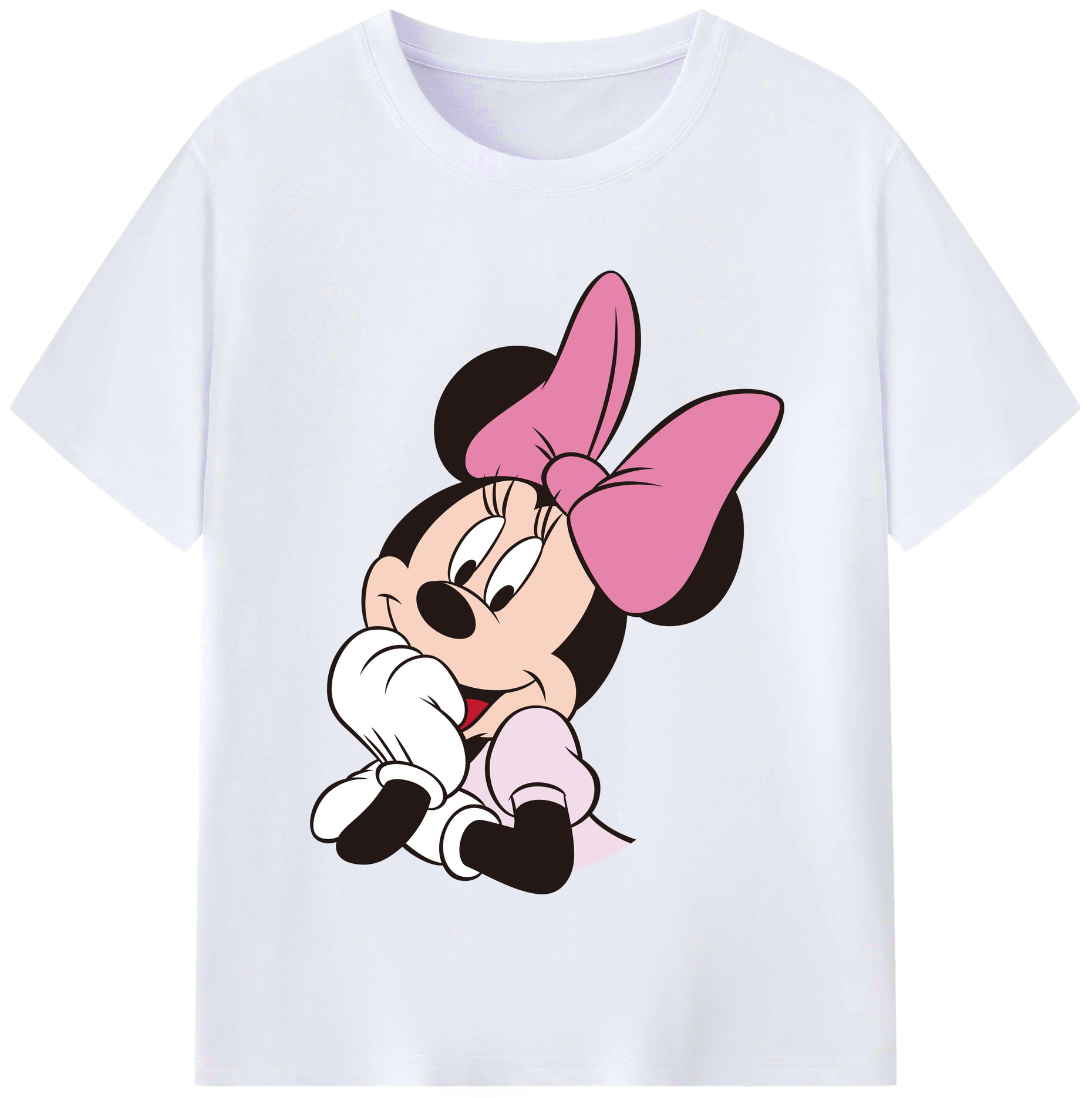（画像用） ミッキーマウス Mickey Mouse レディースカジュアルプリントTシャツ（綿100％）