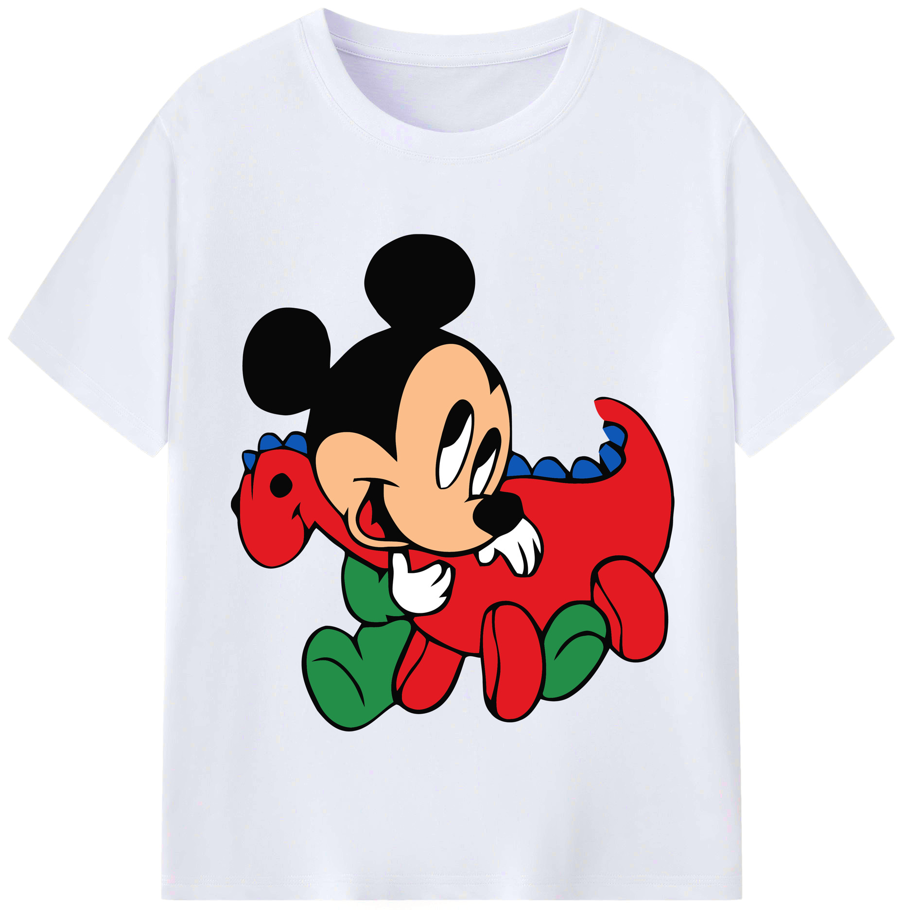 （画像用） ミッキーマウス Mickey Mouse レディースカジュアルプリントTシャツ（綿100％）