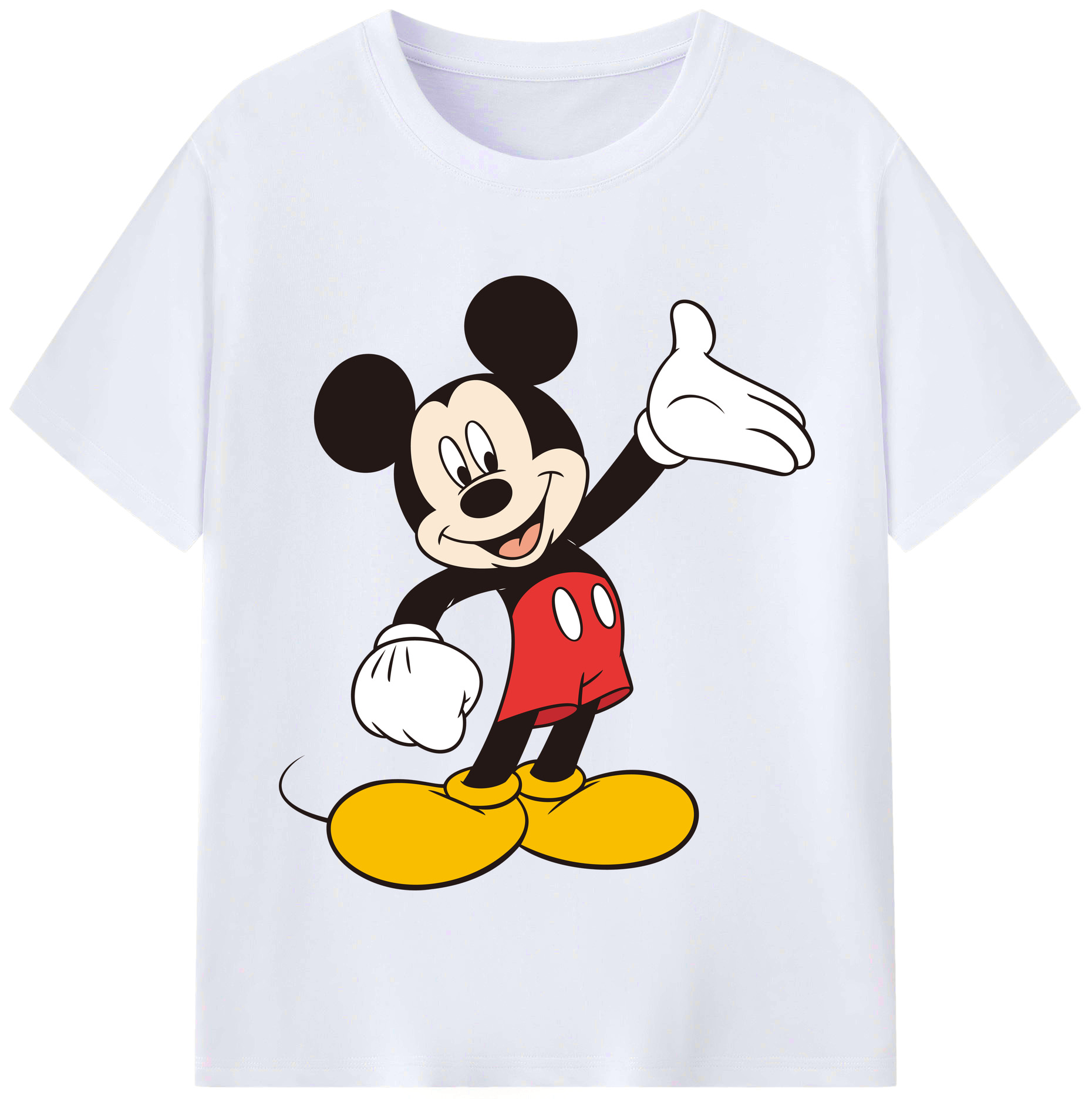 （画像用） ミッキーマウス Mickey Mouse レディースカジュアルプリントTシャツ（綿100％）