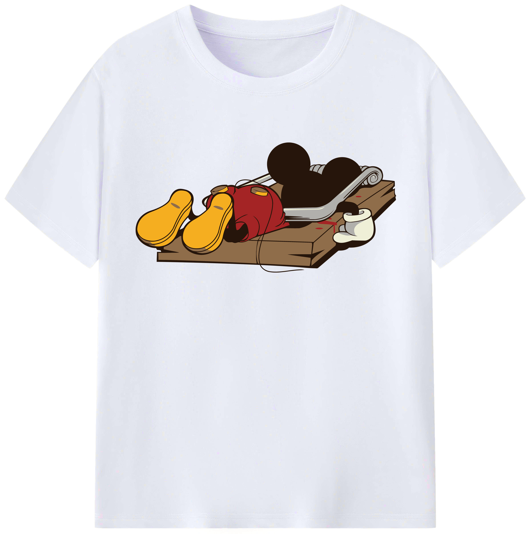 （画像用） ミッキーマウス Mickey Mouse レディースカジュアルプリントTシャツ（綿100％）