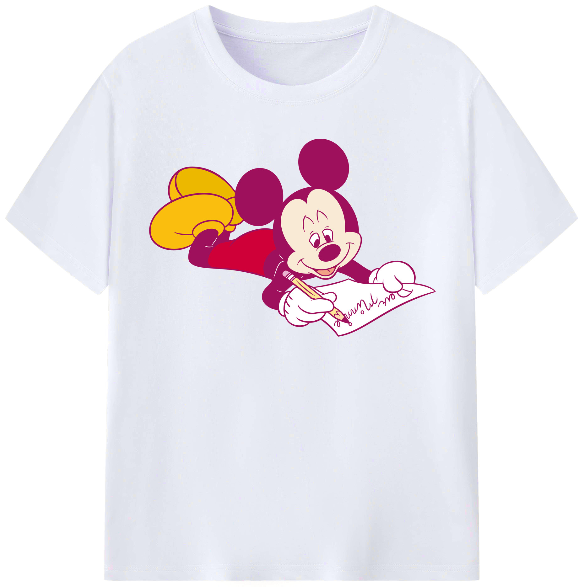 （画像用） ミッキーマウス Mickey Mouse レディースカジュアルプリントTシャツ（綿100％）