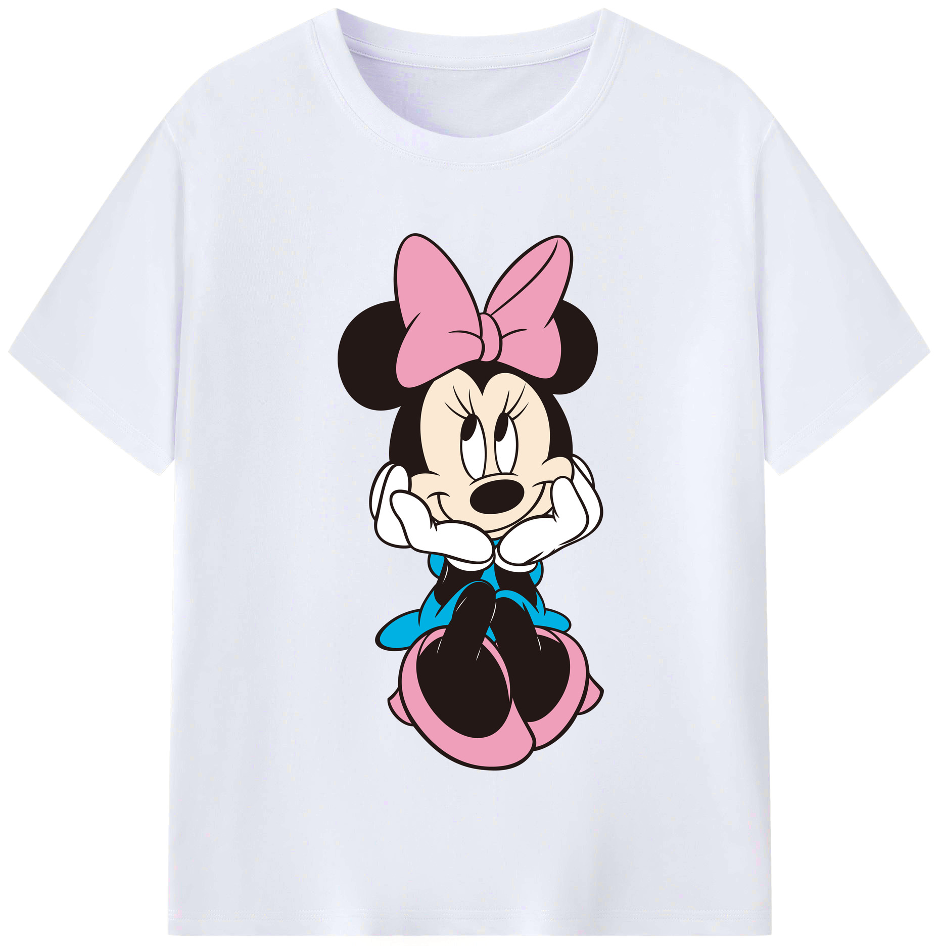 （画像用） ミッキーマウス Mickey Mouse レディースカジュアルプリントTシャツ（綿100％）