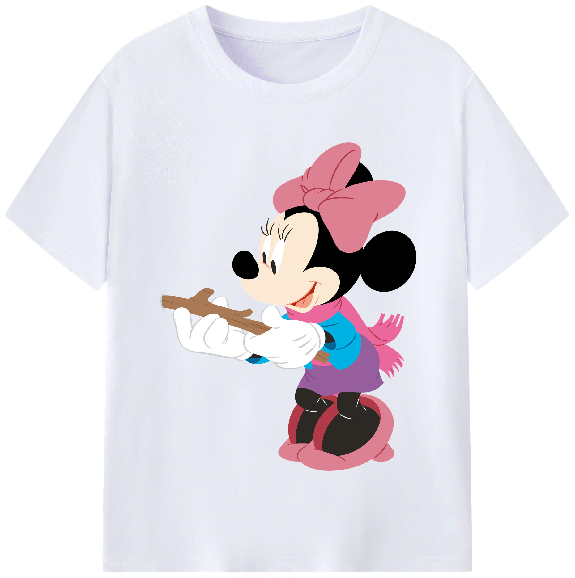 （画像用） ミッキーマウス Mickey Mouse レディースカジュアルプリントTシャツ（綿100％）