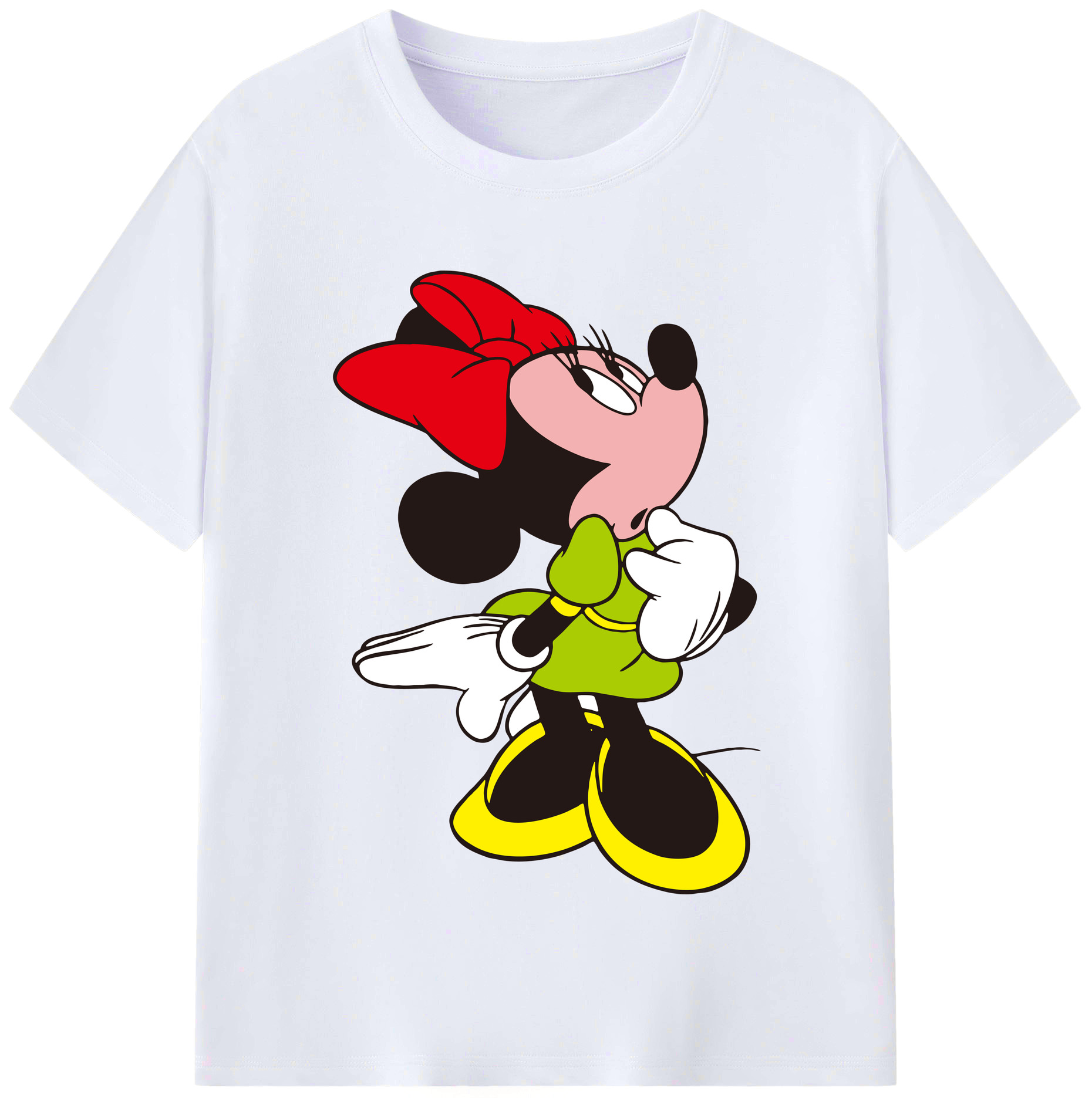 （画像用） ミッキーマウス Mickey Mouse レディースカジュアルプリントTシャツ（綿100％）
