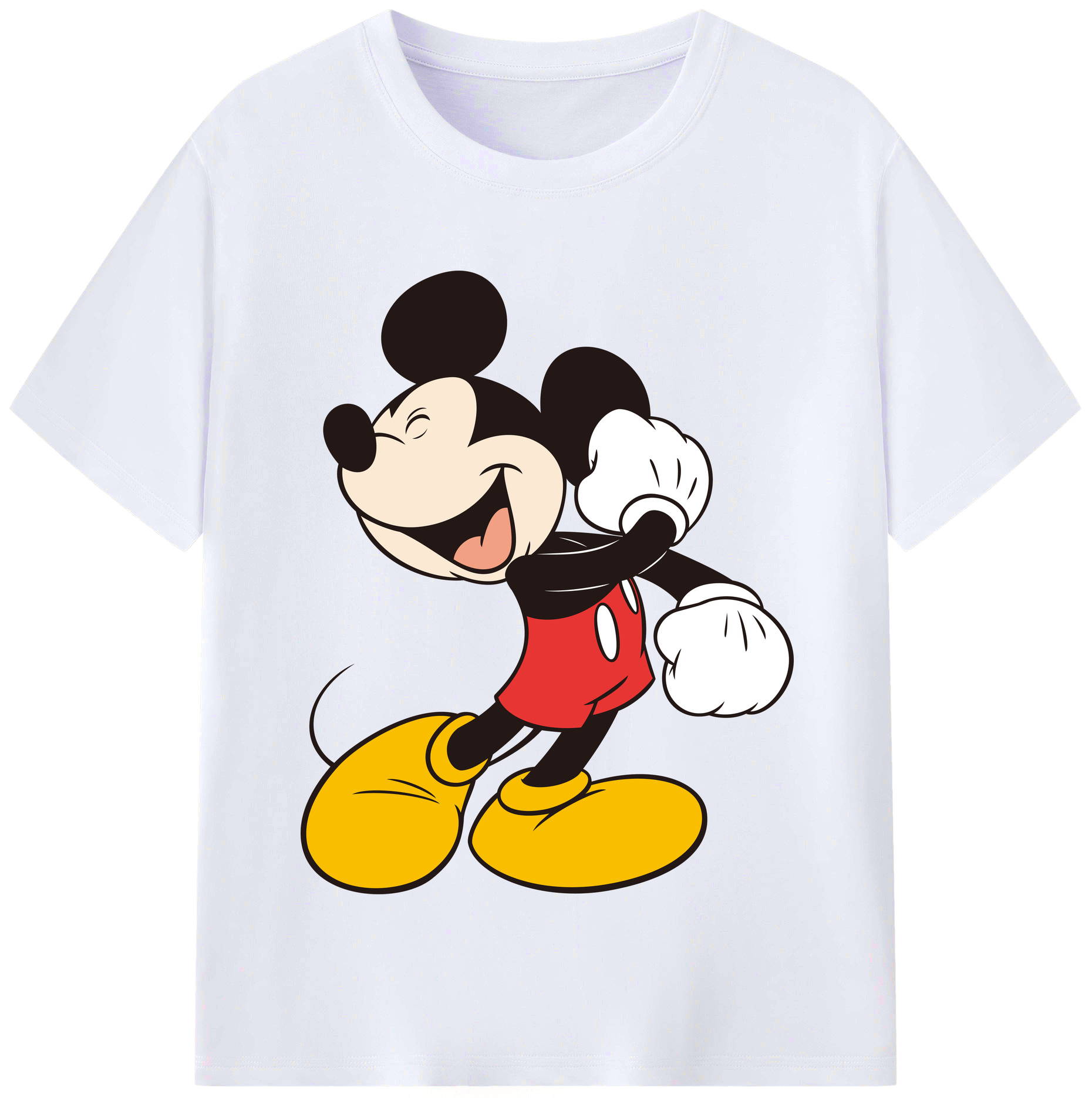 （画像用） ミッキーマウス Mickey Mouse レディースカジュアルプリントTシャツ（綿100％）