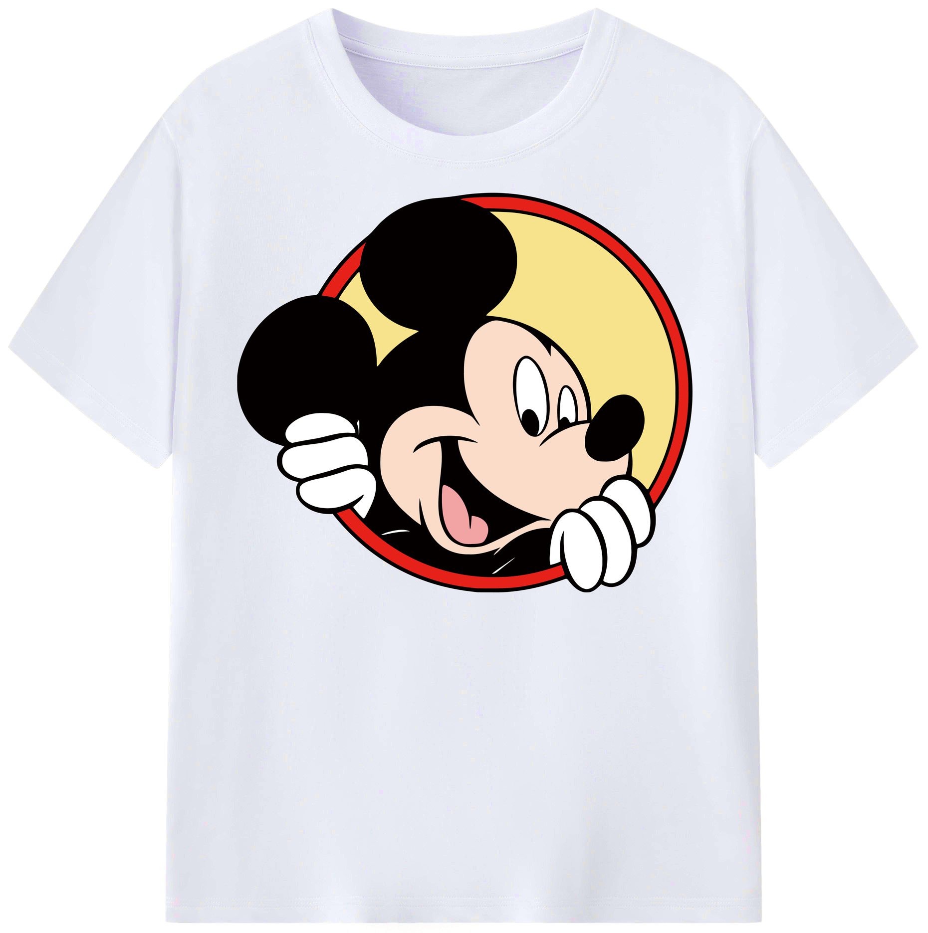 （画像用） ミッキーマウス Mickey Mouse レディースカジュアルプリントTシャツ（綿100％）