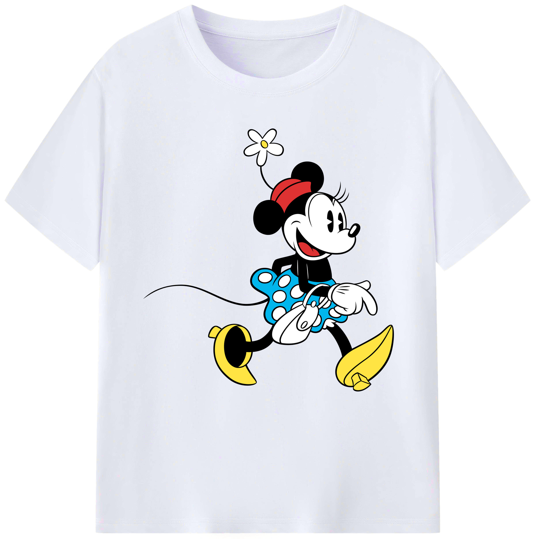（画像用） ミッキーマウス Mickey Mouse レディースカジュアルプリントTシャツ（綿100％）