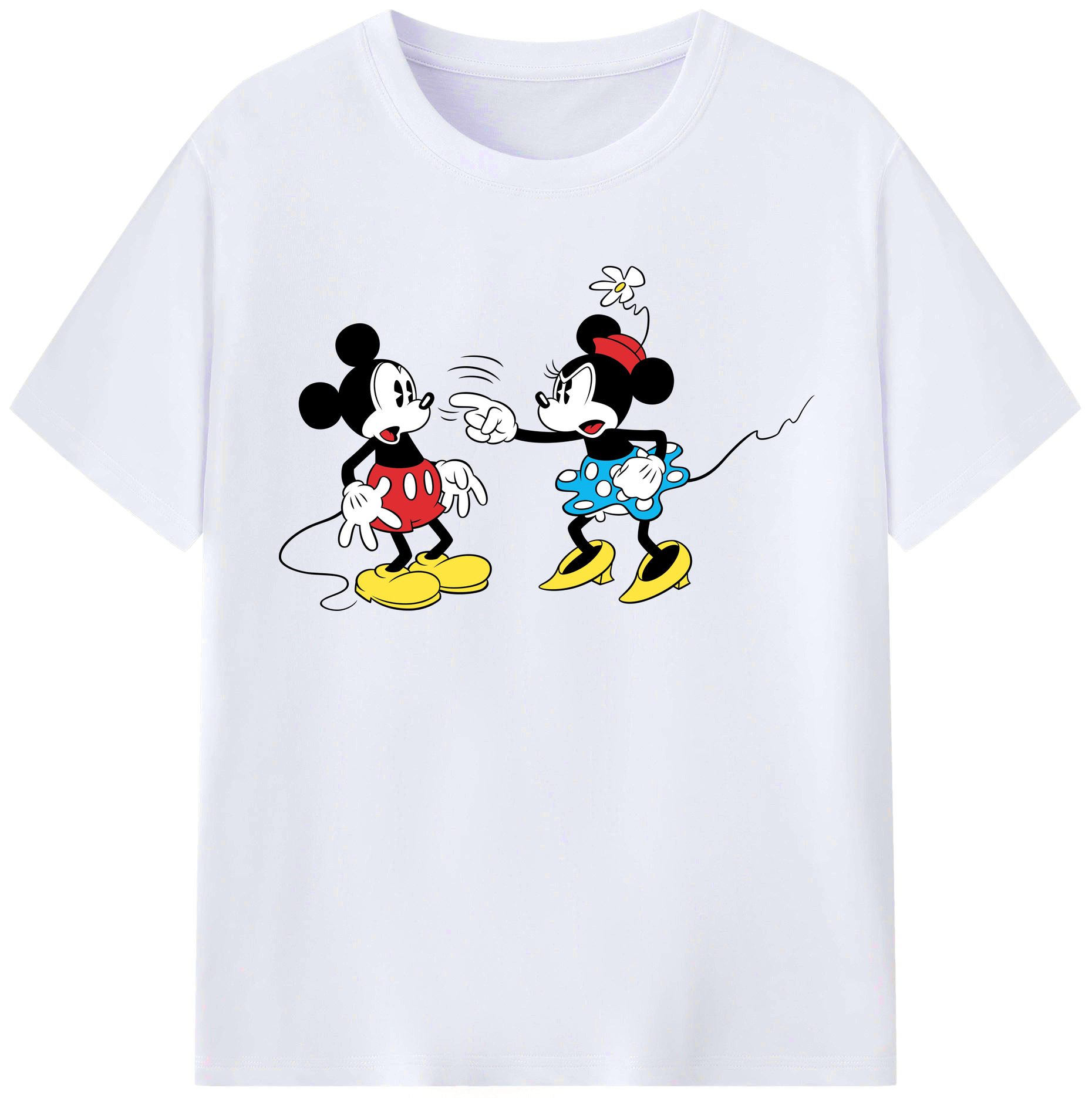（画像用） ミッキーマウス Mickey Mouse レディースカジュアルプリントTシャツ（綿100％）