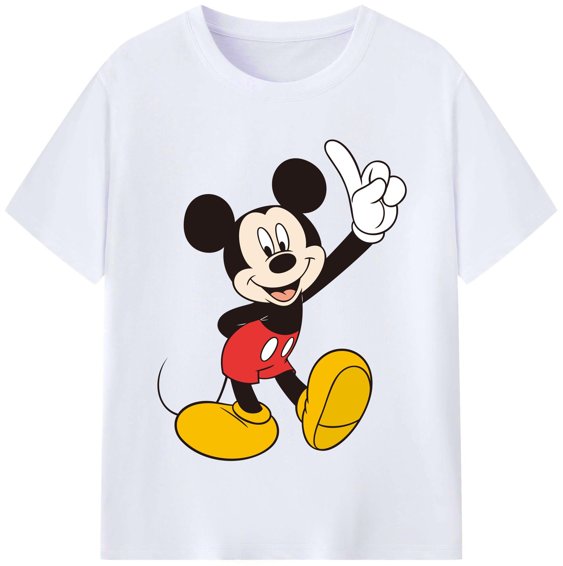 （画像用） ミッキーマウス Mickey Mouse レディースカジュアルプリントTシャツ（綿100％）