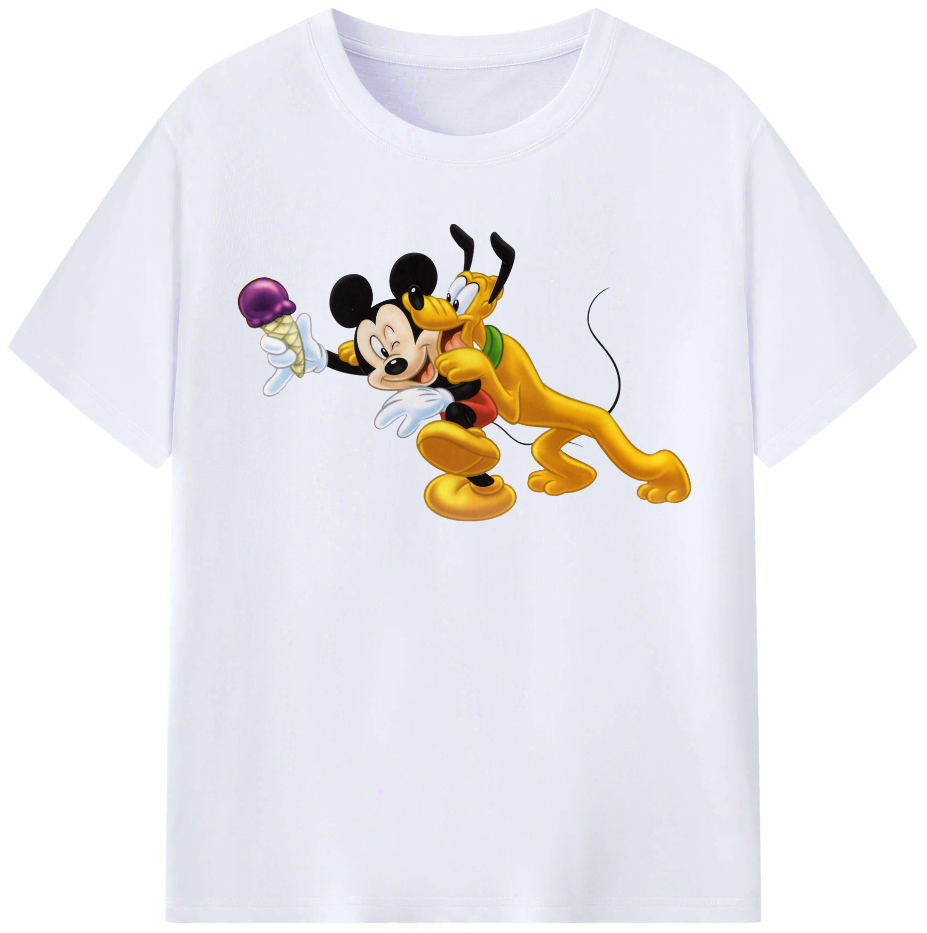 （画像用） ミッキーマウス Mickey Mouse レディースカジュアルプリントTシャツ（綿100％）