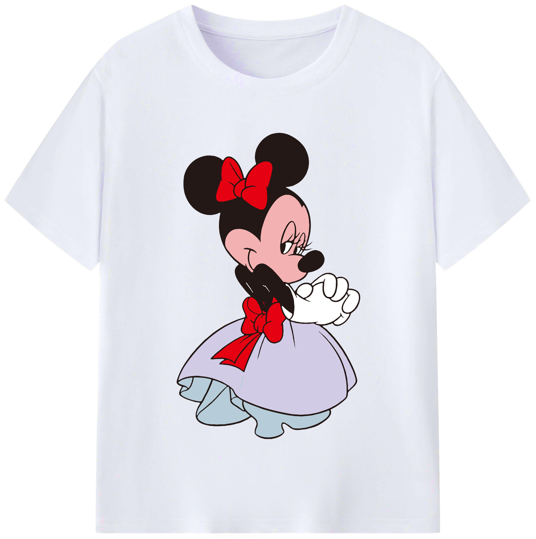 （画像用） ミッキーマウス Mickey Mouse レディースカジュアルプリントTシャツ（綿100％）