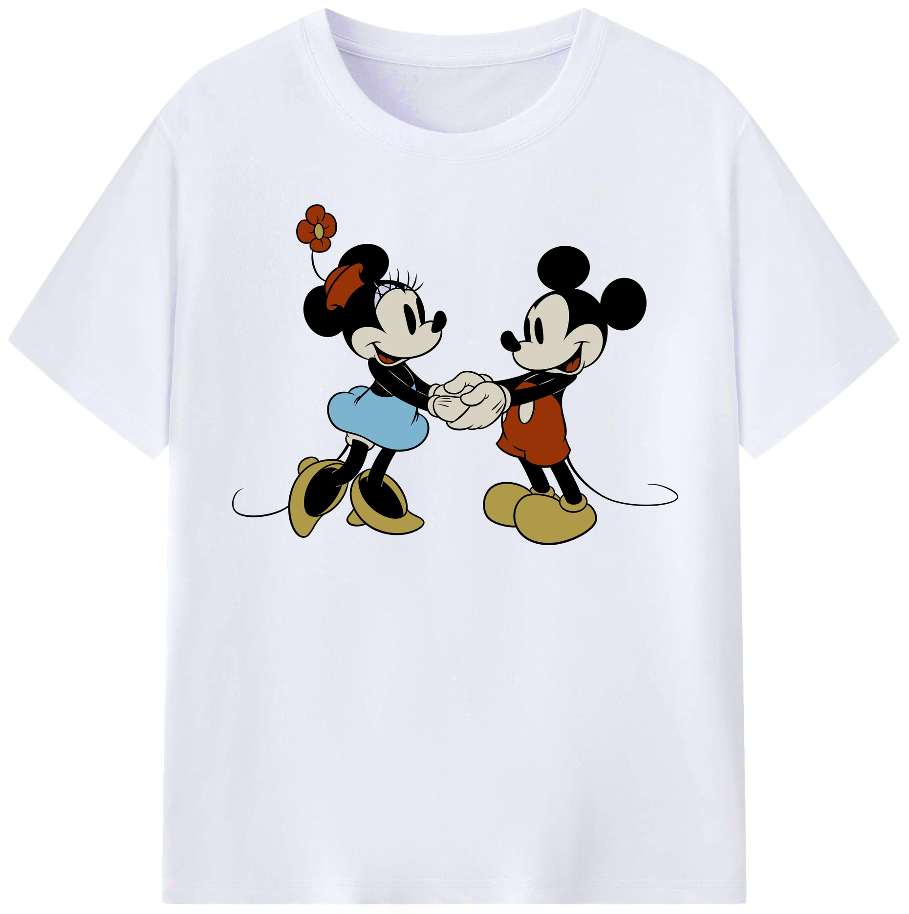 （画像用） ミッキーマウス Mickey Mouse レディースカジュアルプリントTシャツ（綿100％）