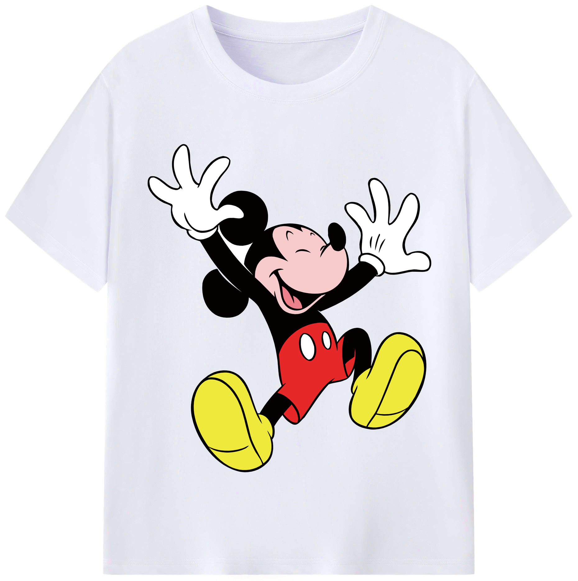 （画像用） ミッキーマウス Mickey Mouse レディースカジュアルプリントTシャツ（綿100％）
