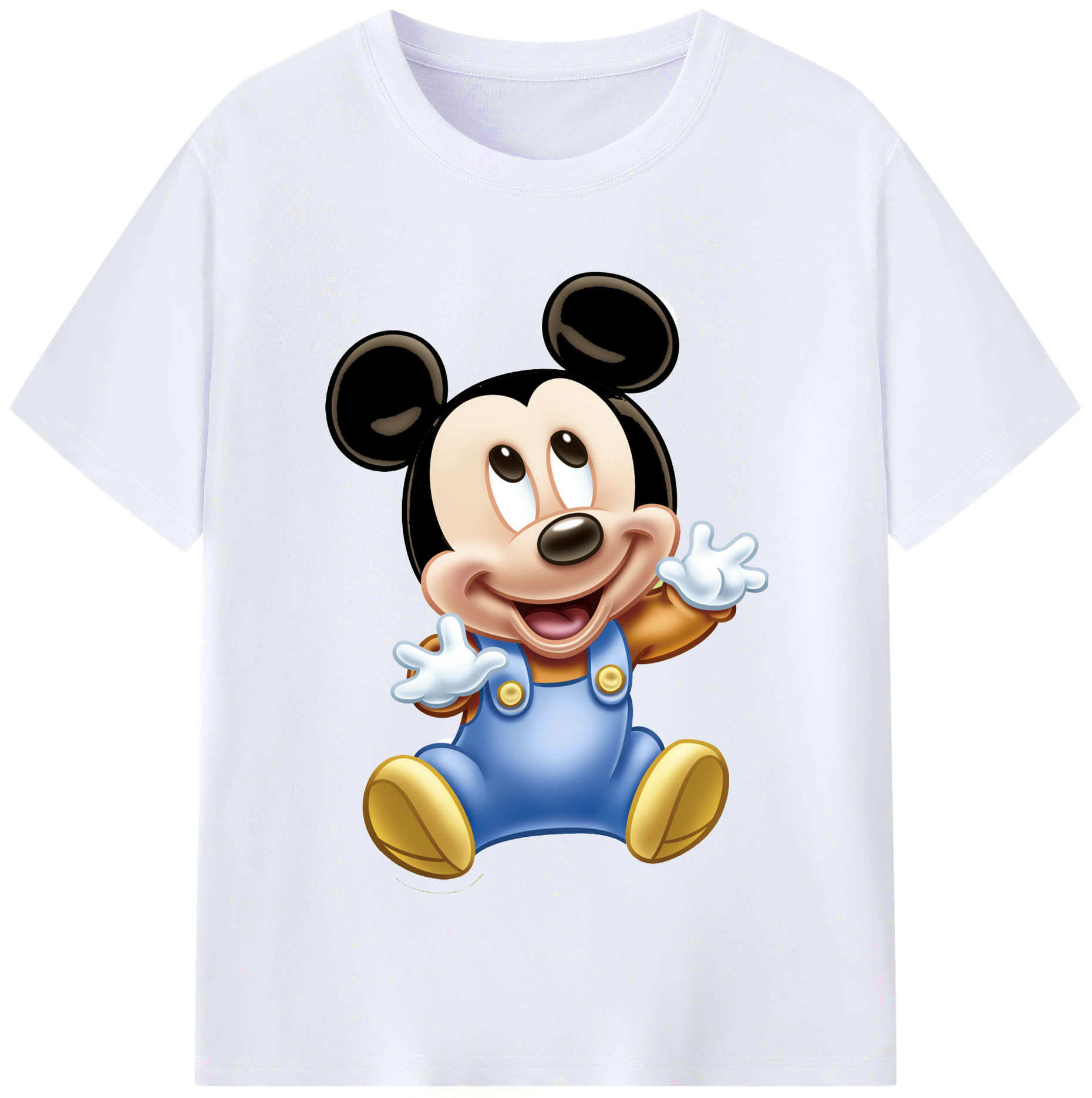 （画像用） ミッキーマウス Mickey Mouse レディースカジュアルプリントTシャツ（綿100％）