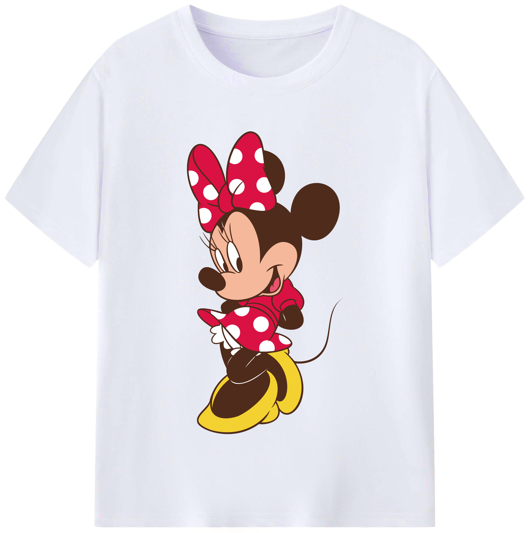 （画像用） ミッキーマウス Mickey Mouse レディースカジュアルプリントTシャツ（綿100％）