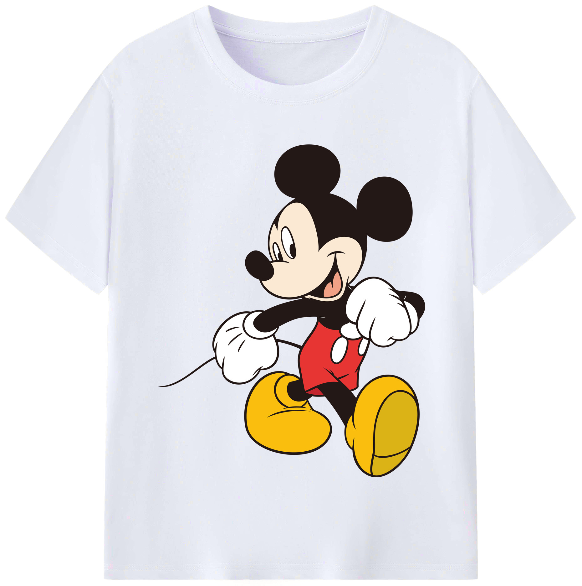 （画像用） ミッキーマウス Mickey Mouse レディースカジュアルプリントTシャツ（綿100％）