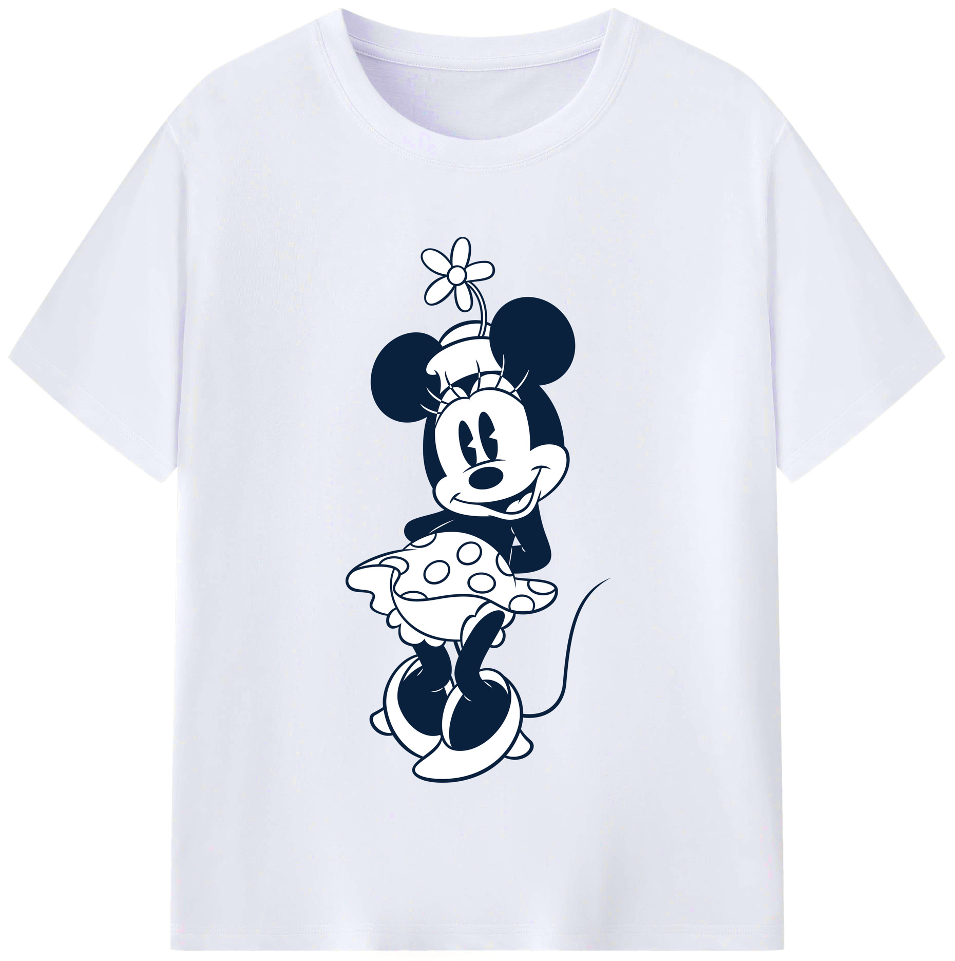（画像用） ミッキーマウス Mickey Mouse レディースカジュアルプリントTシャツ（綿100％）