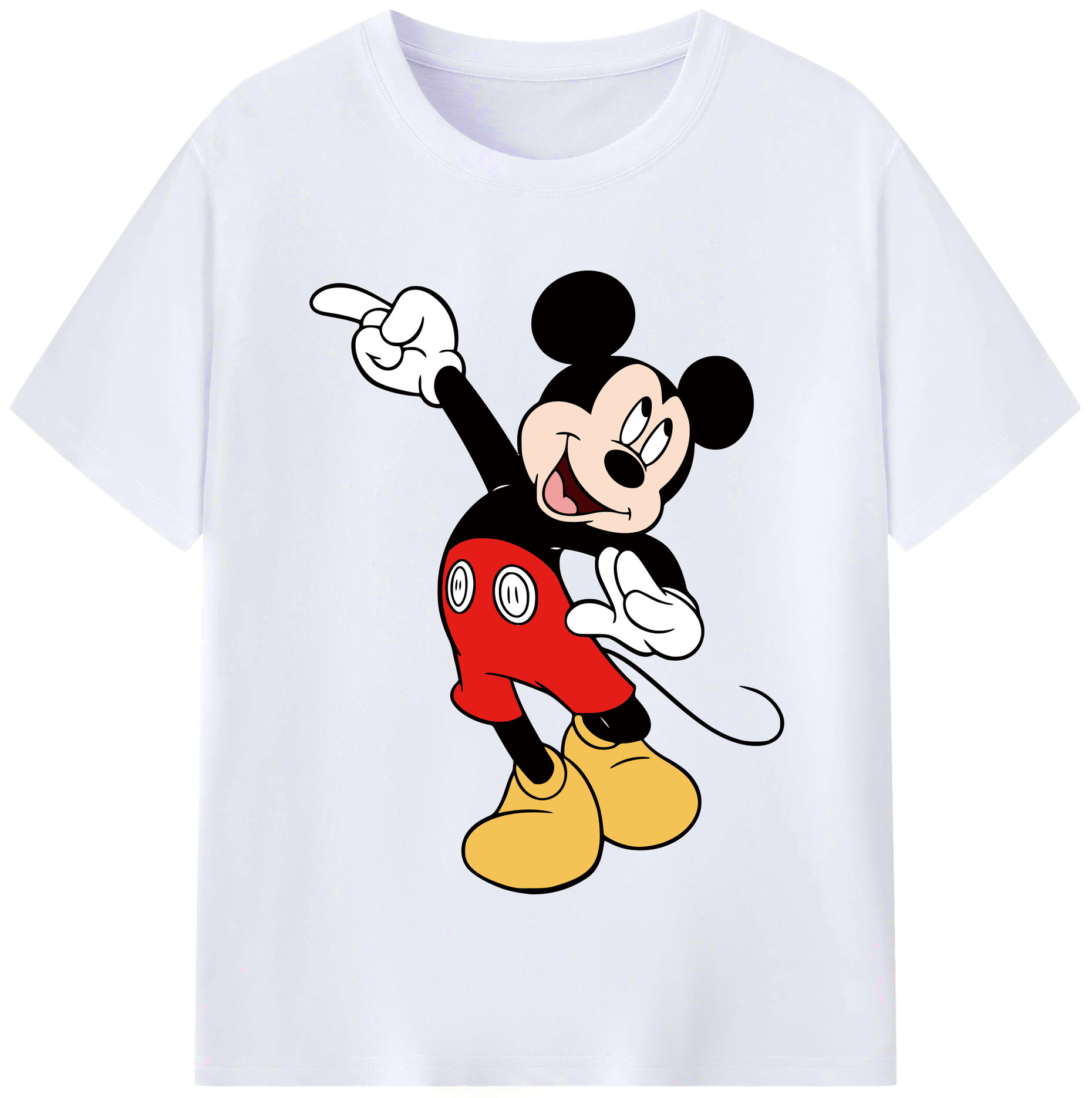 （画像用） ミッキーマウス Mickey Mouse レディースカジュアルプリントTシャツ（綿100％）