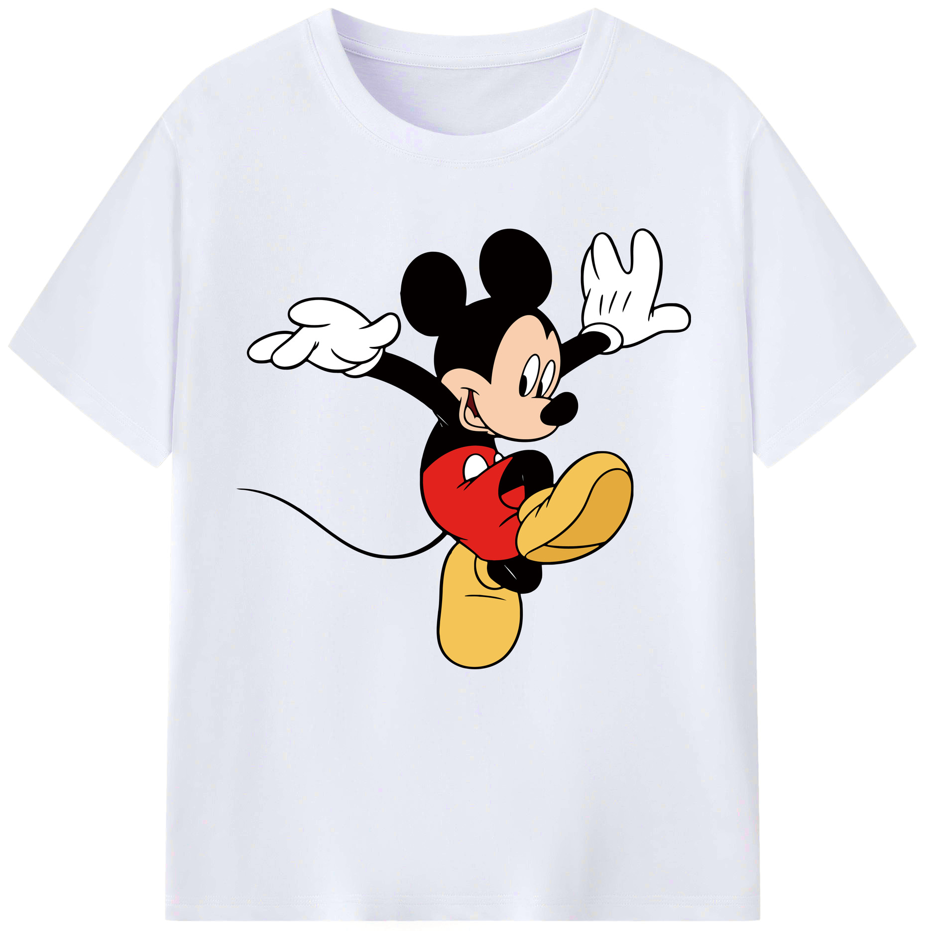（画像用） ミッキーマウス Mickey Mouse レディースカジュアルプリントTシャツ（綿100％）