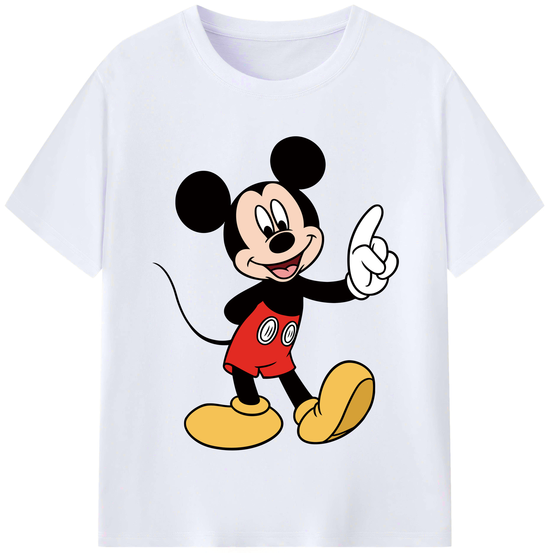 （画像用） ミッキーマウス Mickey Mouse レディースカジュアルプリントTシャツ（綿100％）