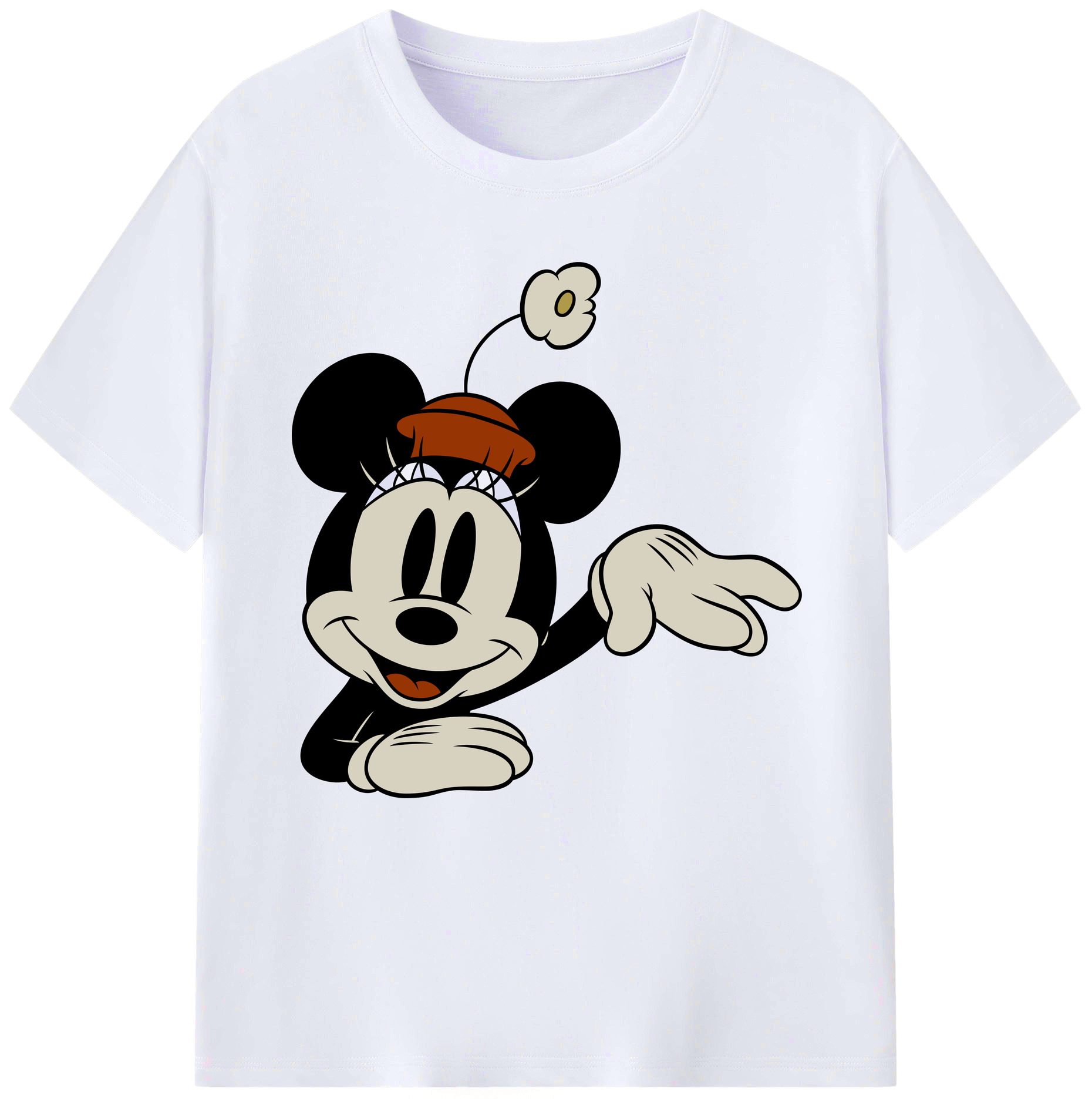 （画像用） ミッキーマウス Mickey Mouse レディースカジュアルプリントTシャツ（綿100％）