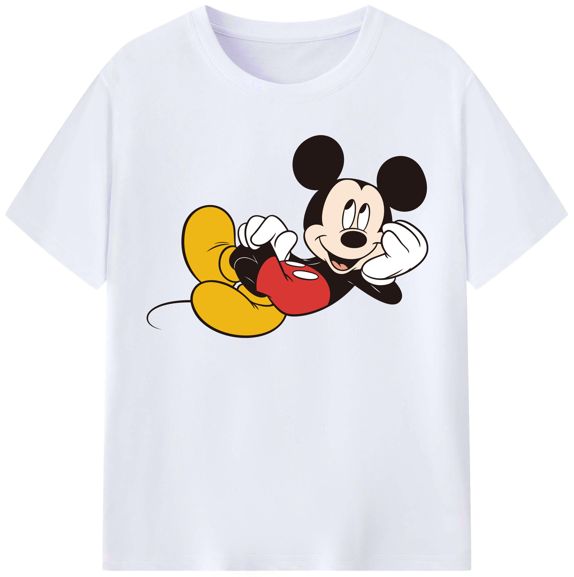 （画像用） ミッキーマウス Mickey Mouse レディースカジュアルプリントTシャツ（綿100％）