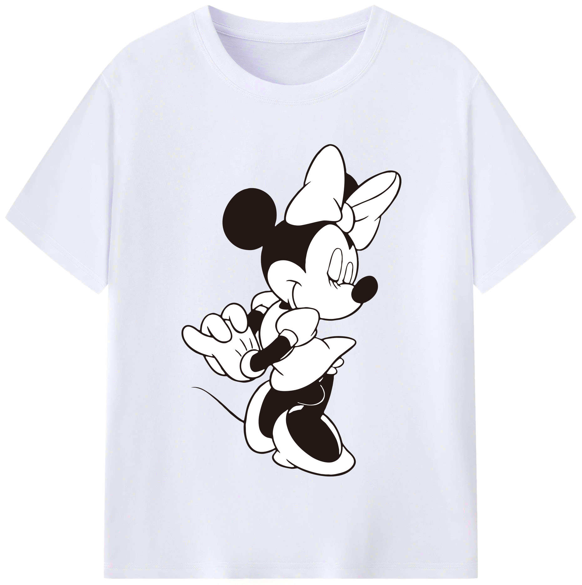 （画像用） ミッキーマウス Mickey Mouse レディースカジュアルプリントTシャツ（綿100％）