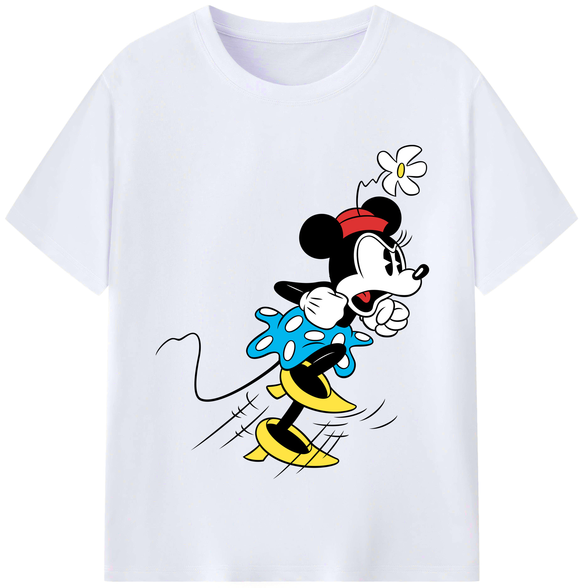 （画像用） ミッキーマウス Mickey Mouse レディースカジュアルプリントTシャツ（綿100％）