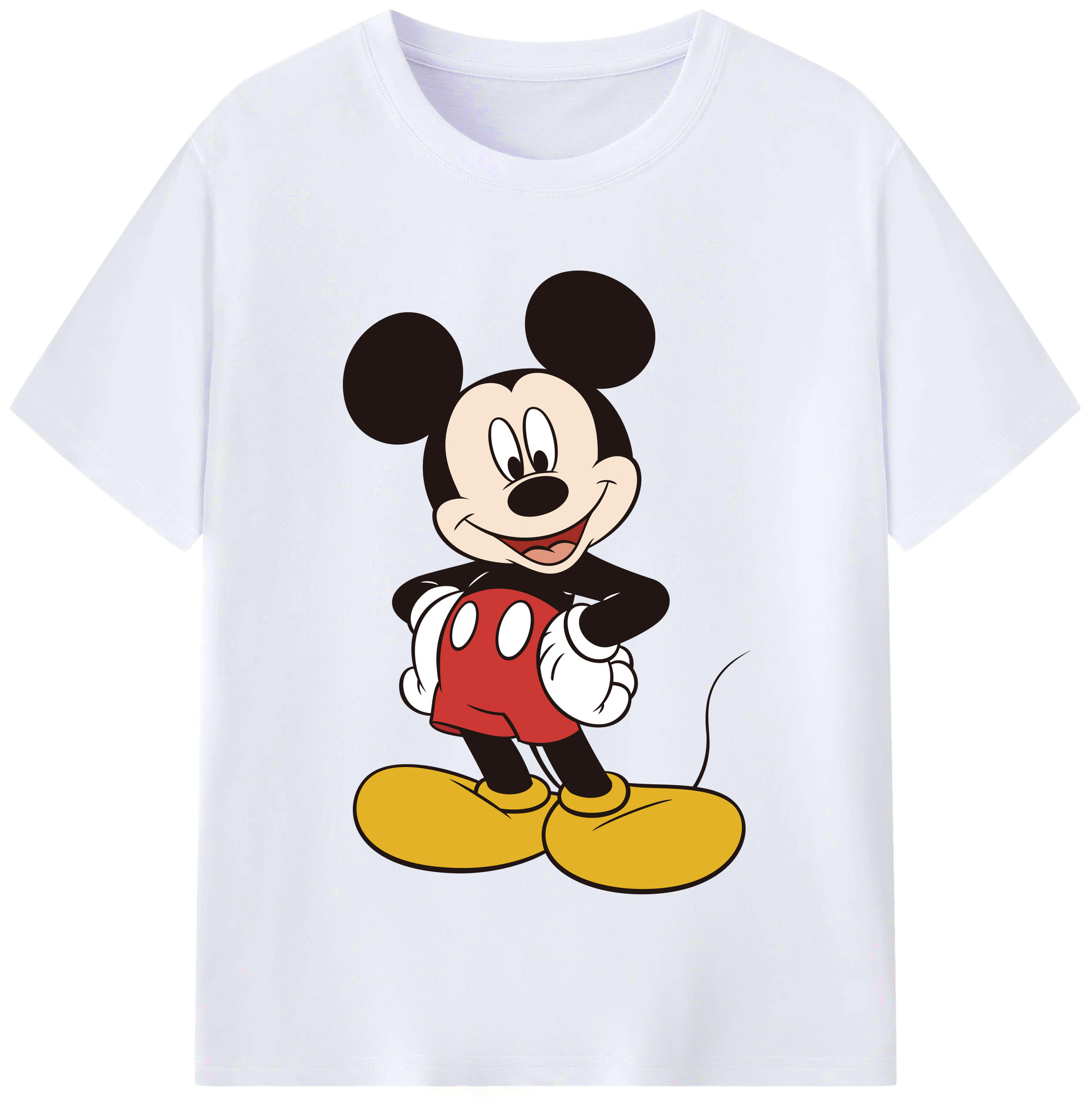 （画像用） ミッキーマウス Mickey Mouse レディースカジュアルプリントTシャツ（綿100％）