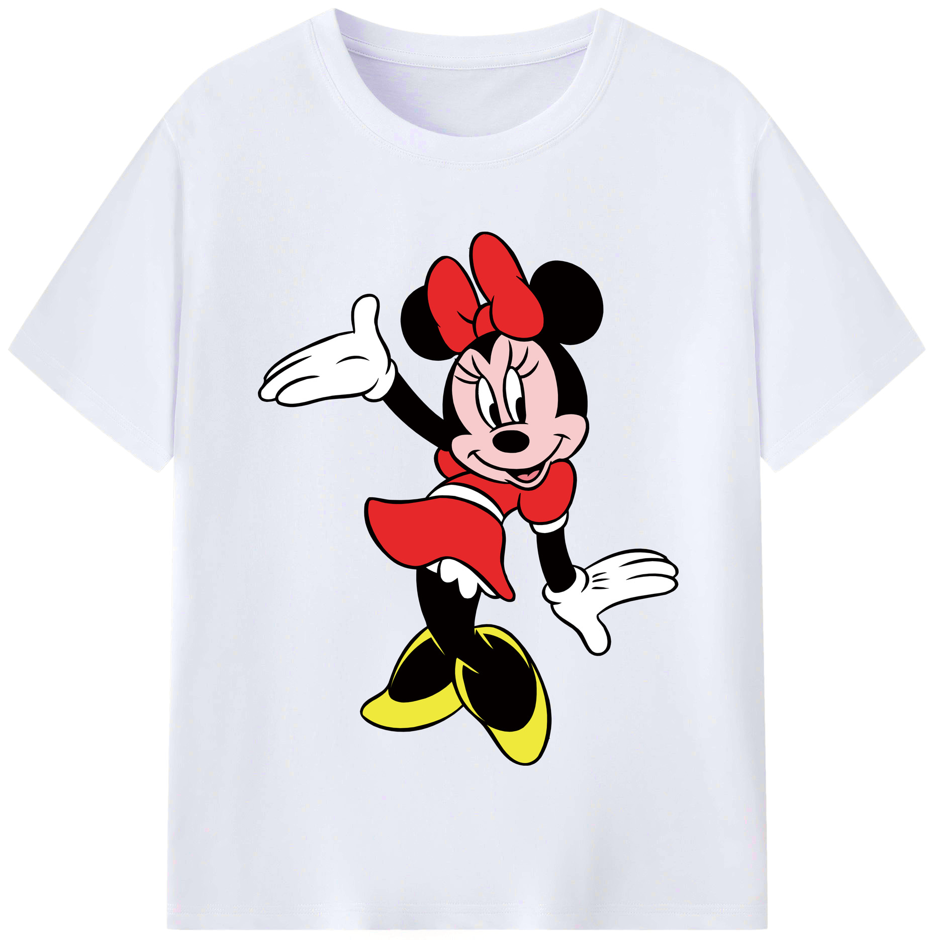 （画像用） ミッキーマウス Mickey Mouse レディースカジュアルプリントTシャツ（綿100％）