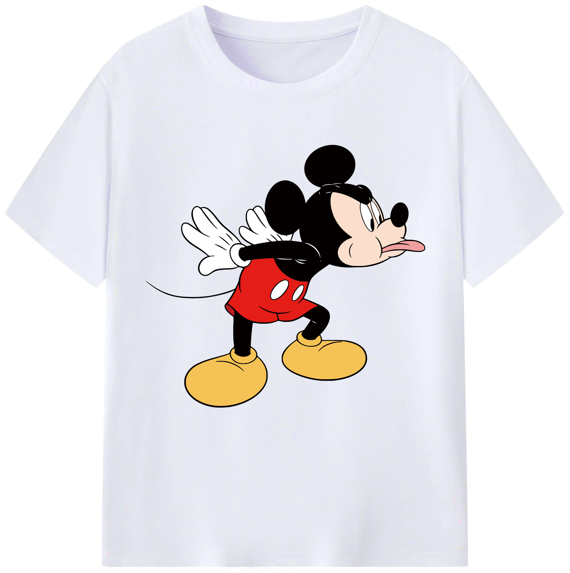 （画像用） ミッキーマウス Mickey Mouse レディースカジュアルプリントTシャツ（綿100％）